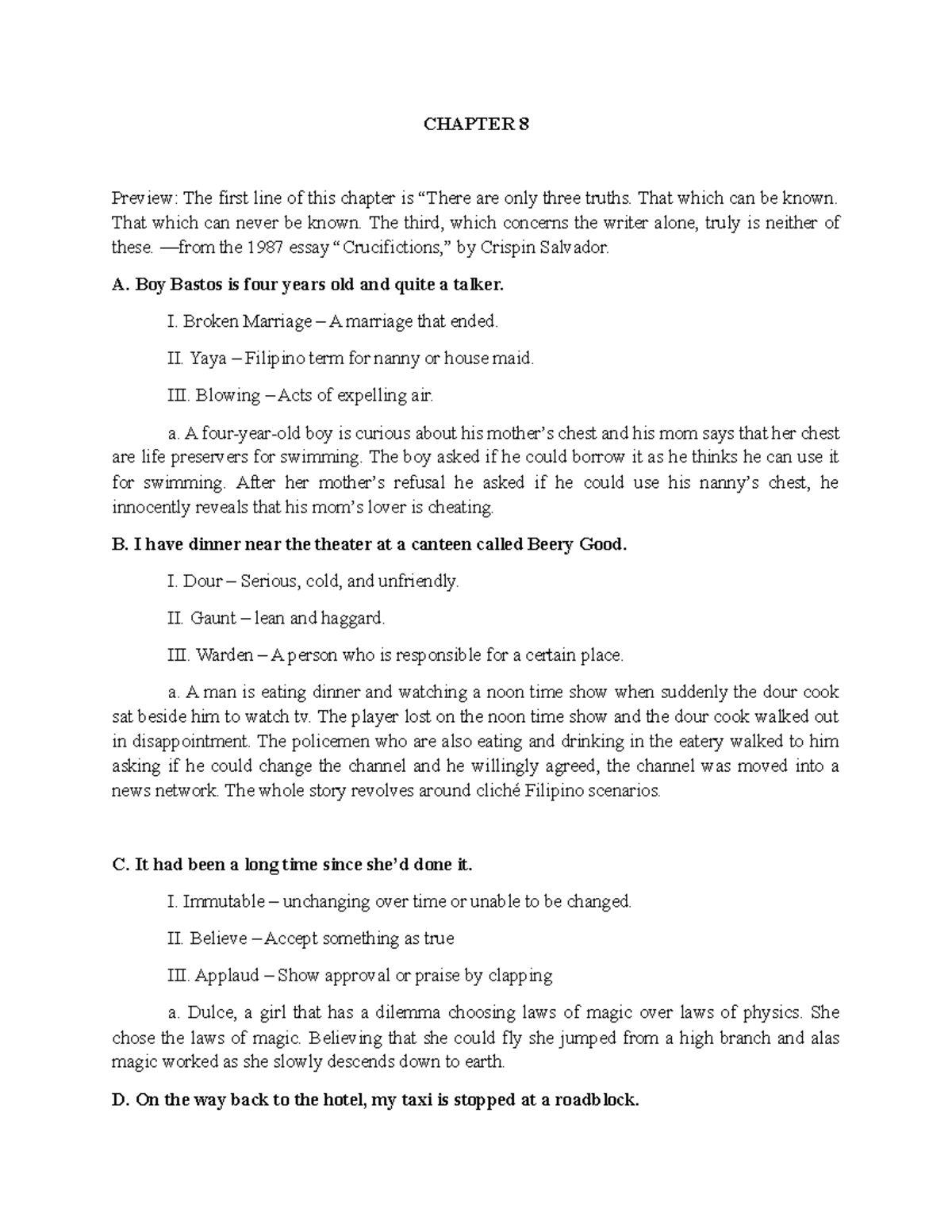 Chapter 8 - Report - Grade: 100 - CHAPTER 8 Preview: The first line of ...