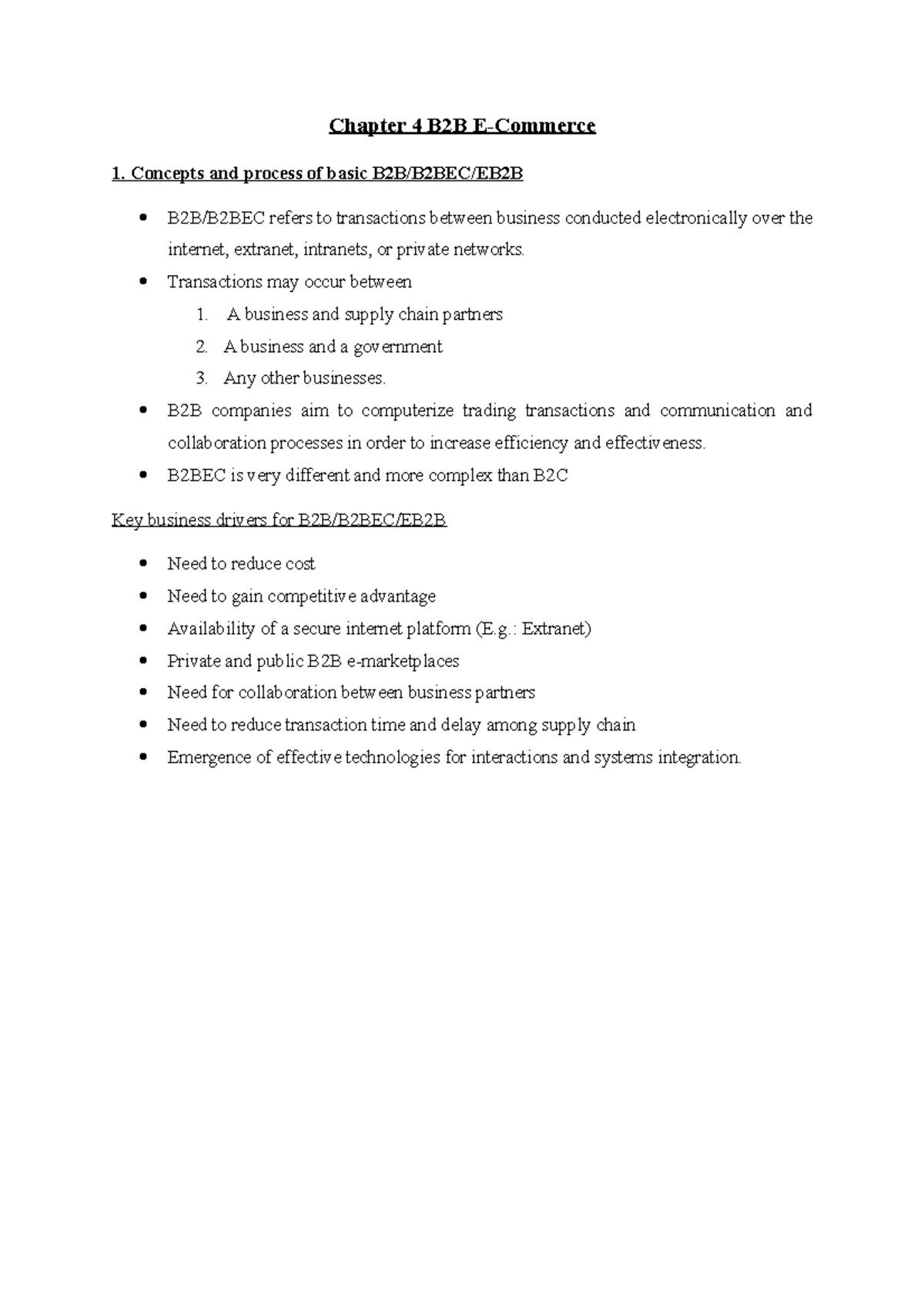 Chapter 4 Business to business Chapter 4 B2B