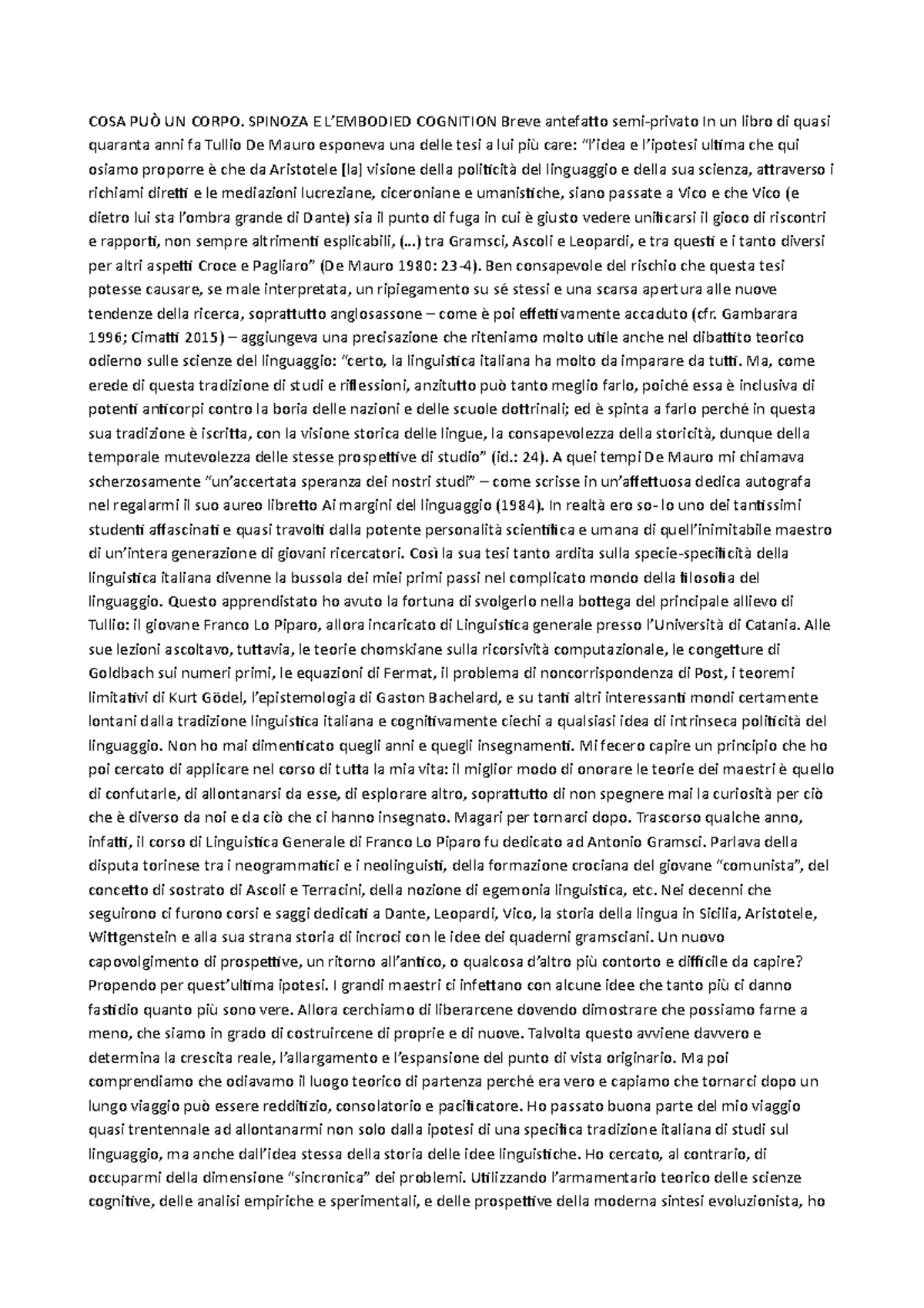 COSA PUÒ UN Corpo appunti COSA