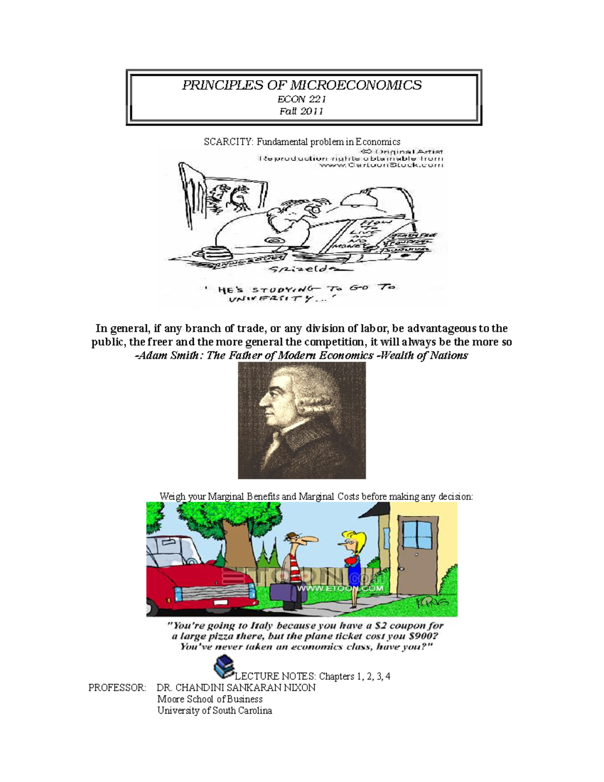 Lecture notes 1 - Principles of Microeconomics - PRINCIPLES OF ...