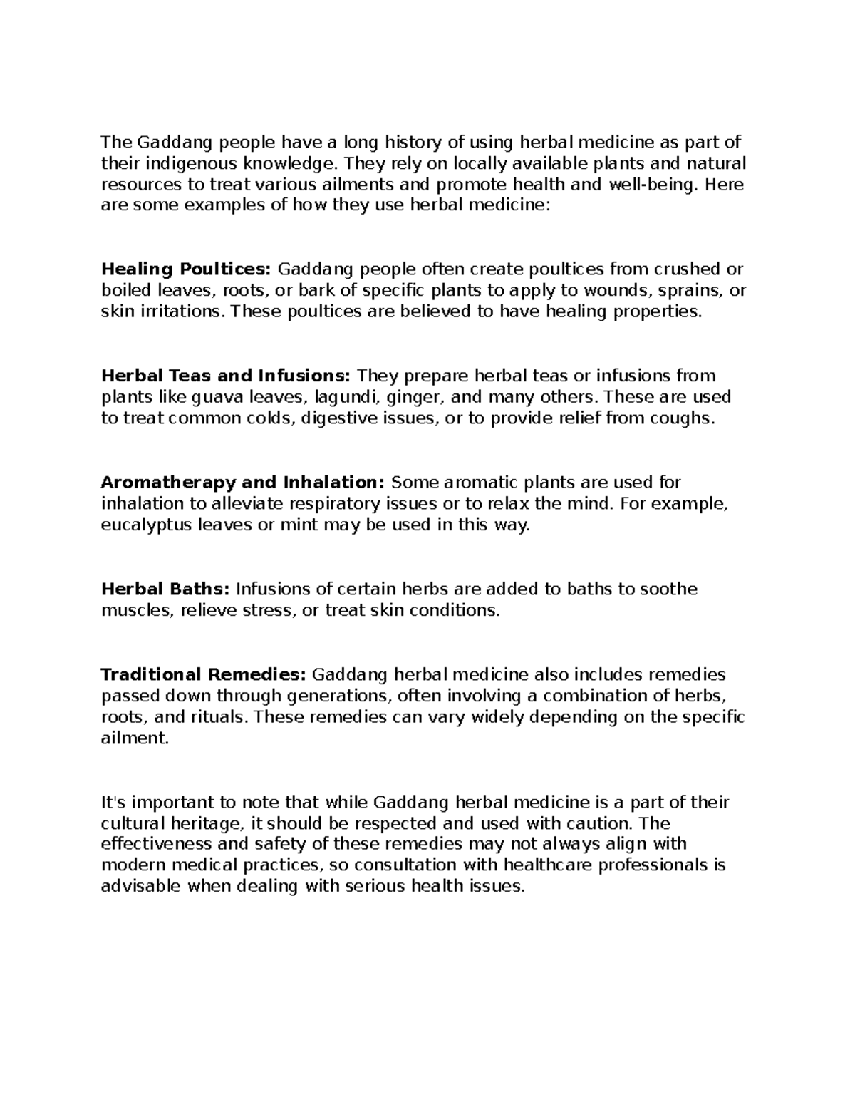 STS Ethno- Medicine - The Gaddang people have a long history of using ...