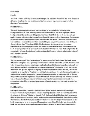 C970 Task1 - Task 1, assignment part, not lesson plan - A. Identify one ...