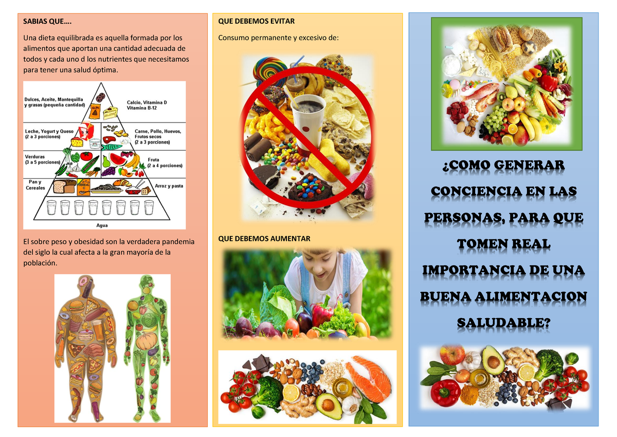 Triptico De Alimentos Saludables Como Generar ¿como Generar ¿como Generar Conciencia En Las 5179