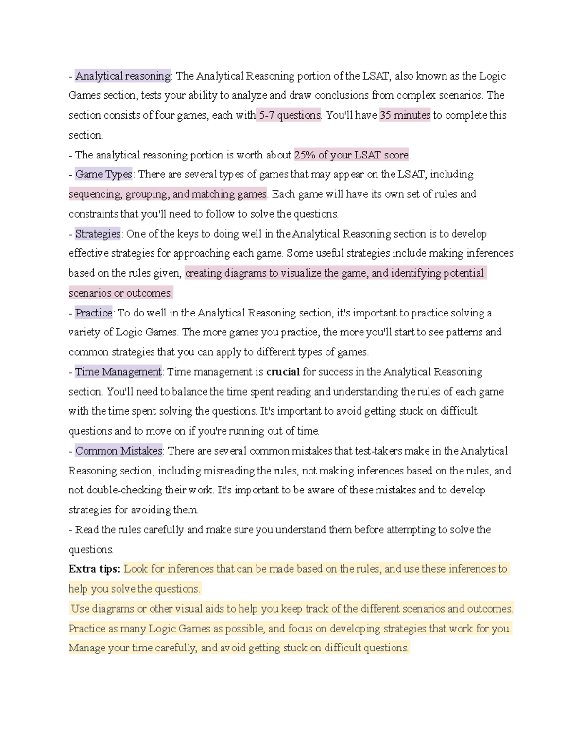 LSAT analytical reasoning - Analytical reasoning: The Analytical ...