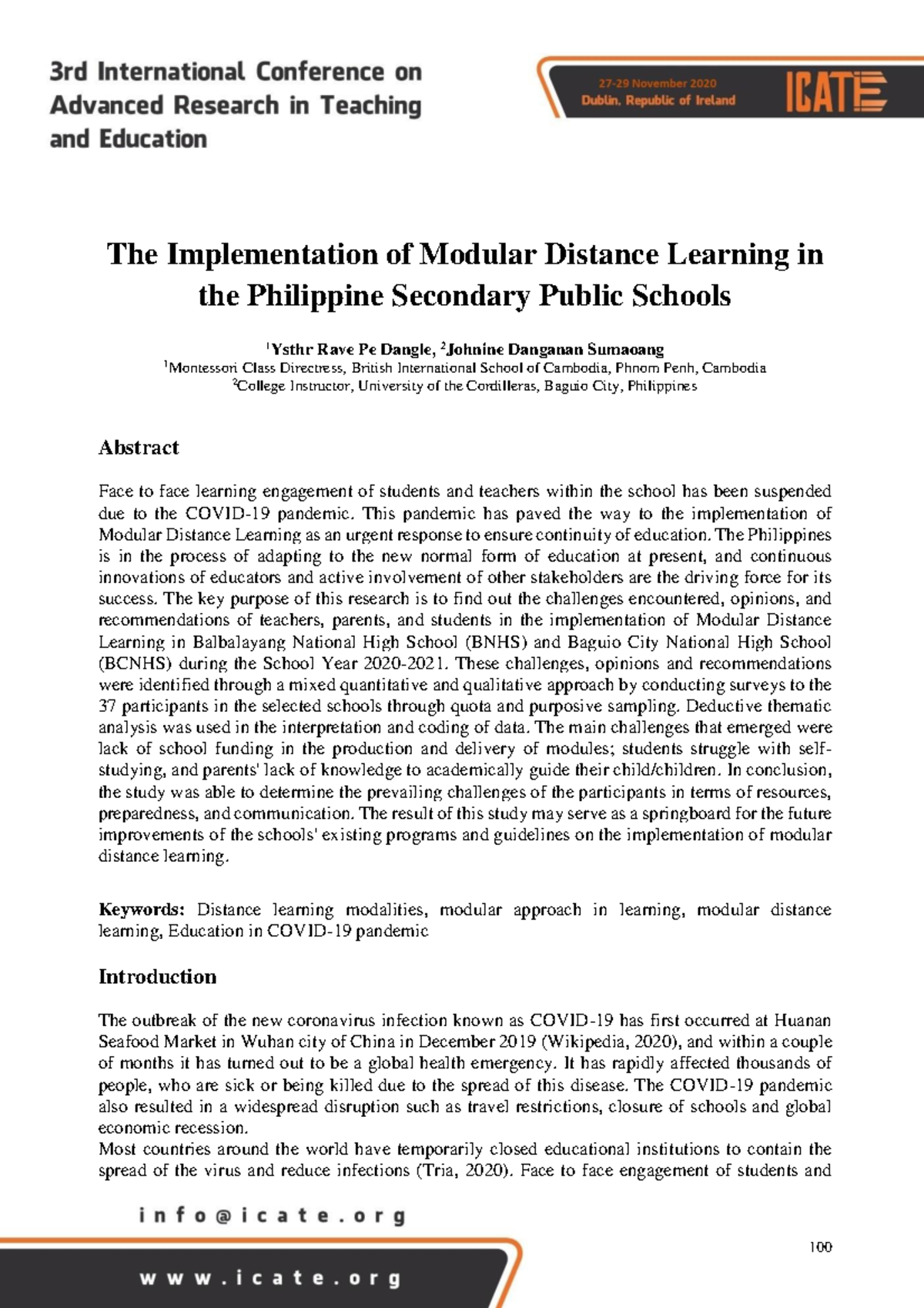 Modular Distance Learning Thesis Essay The Implementation Of Modular 