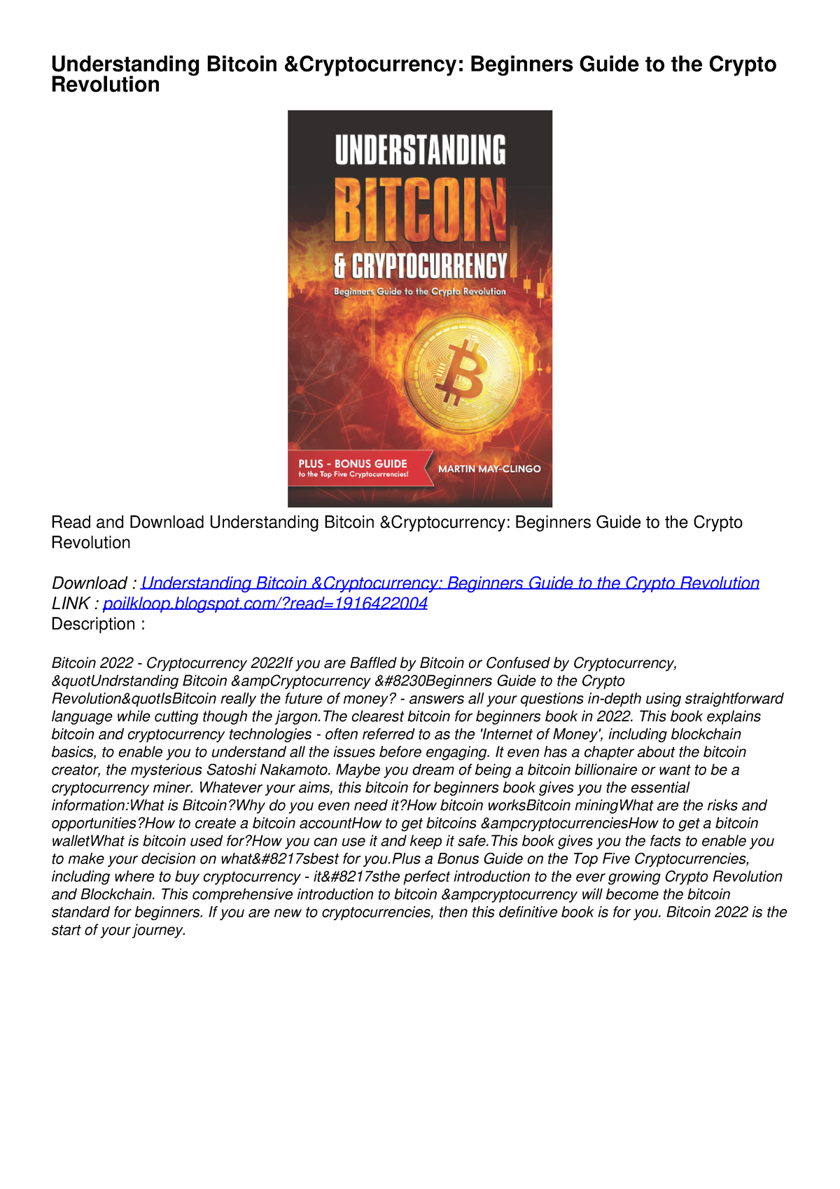 EPUB DOWNLOAD Understanding Bitcoin Cryptocurrency: Beginners Guide To ...