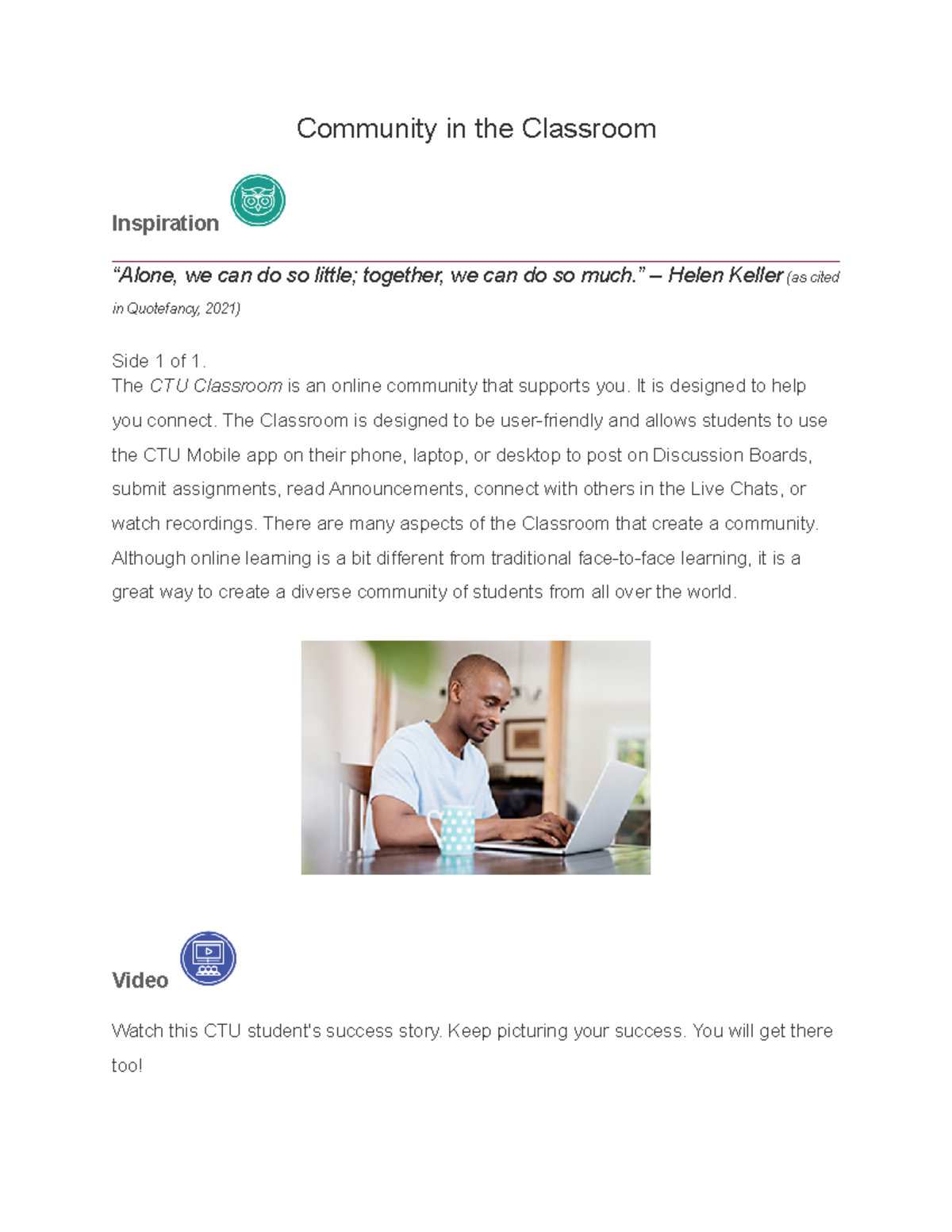 Unit 4(2) Community in the classroom - Community in the Classroom ...