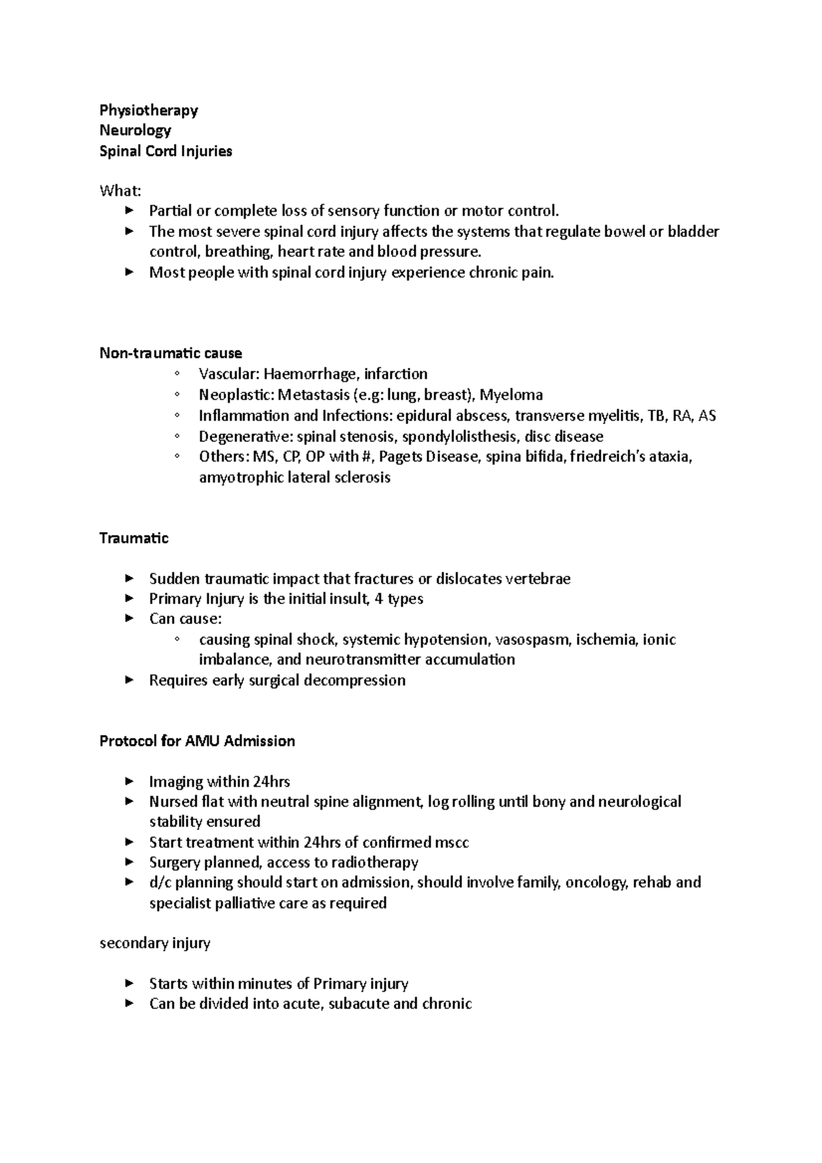 Physiotherapy Neurology Spinal Cord Injuries - Physiotherapy Neurology ...