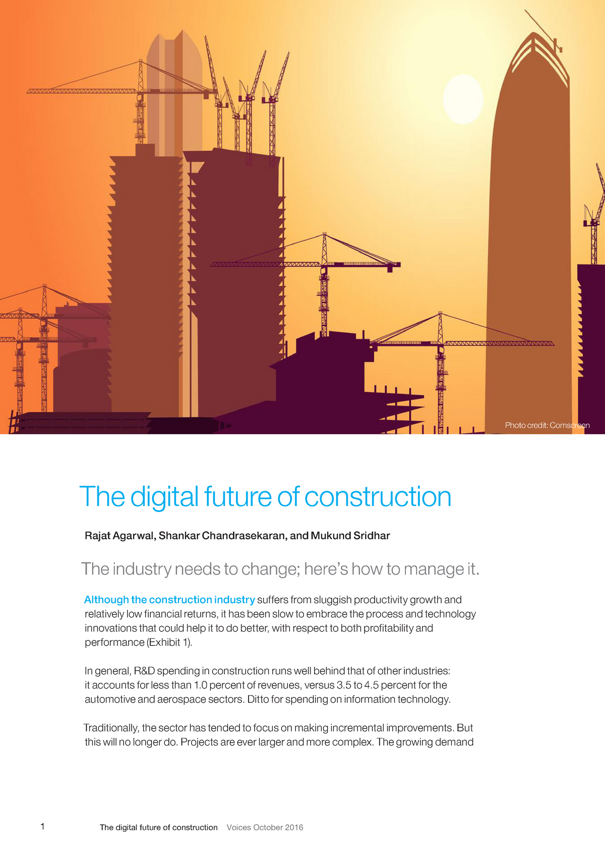 The Digital Future Of Construction-Oct-2016 - 1 The Digital Future Of ...