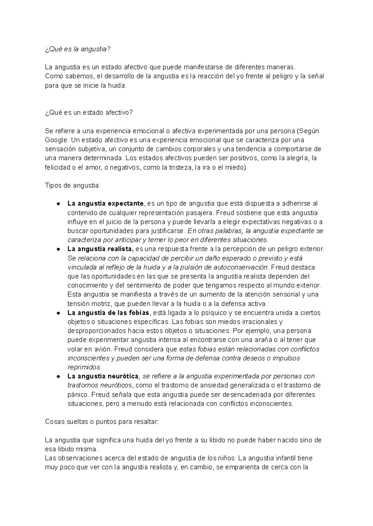 Resumen, angust - ¿Qué es la angustia? La angustia es un estado ...