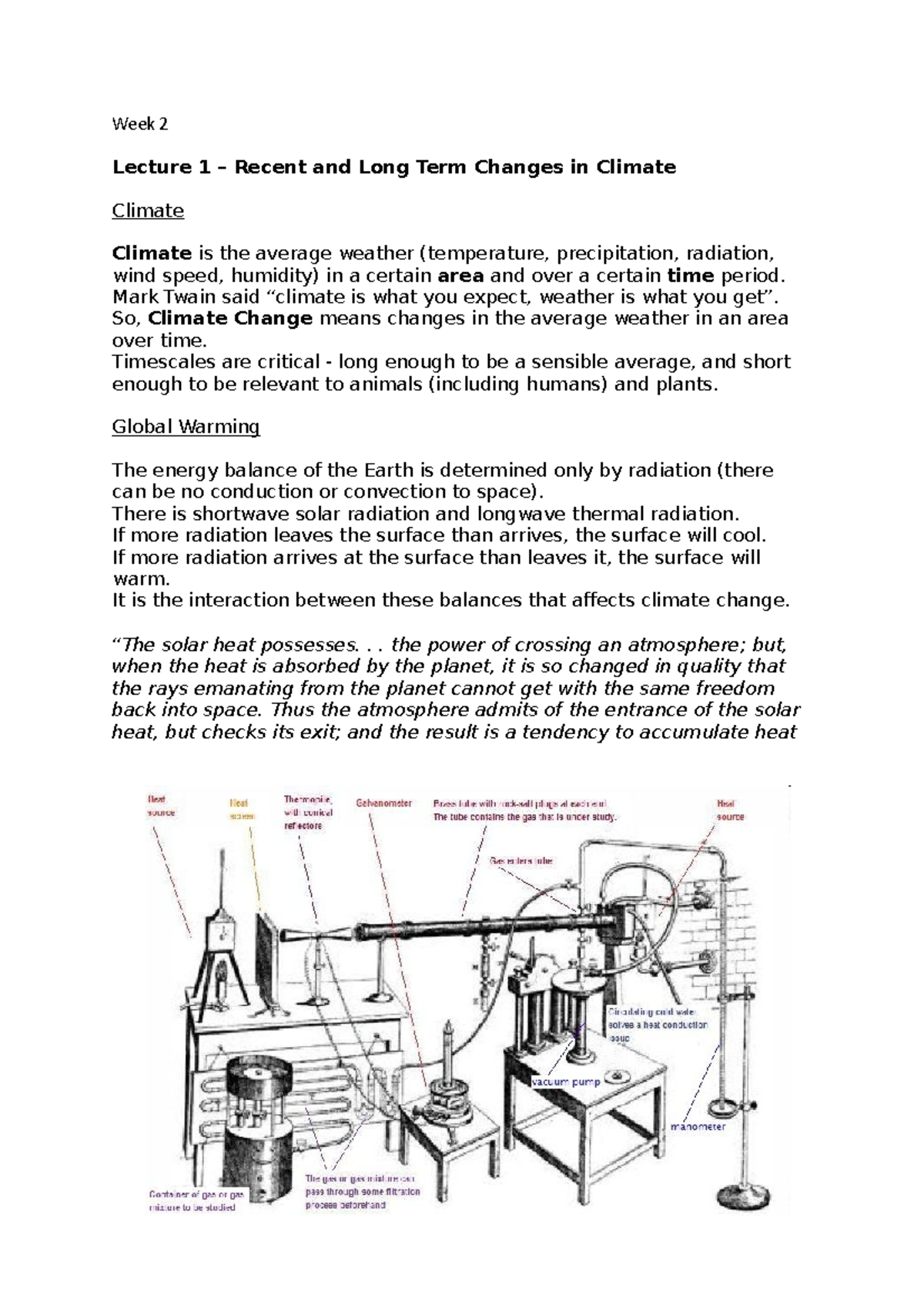 C123E7 Week 2 (Climate Change Science) - Week 2 Lecture 1 – Recent and ...