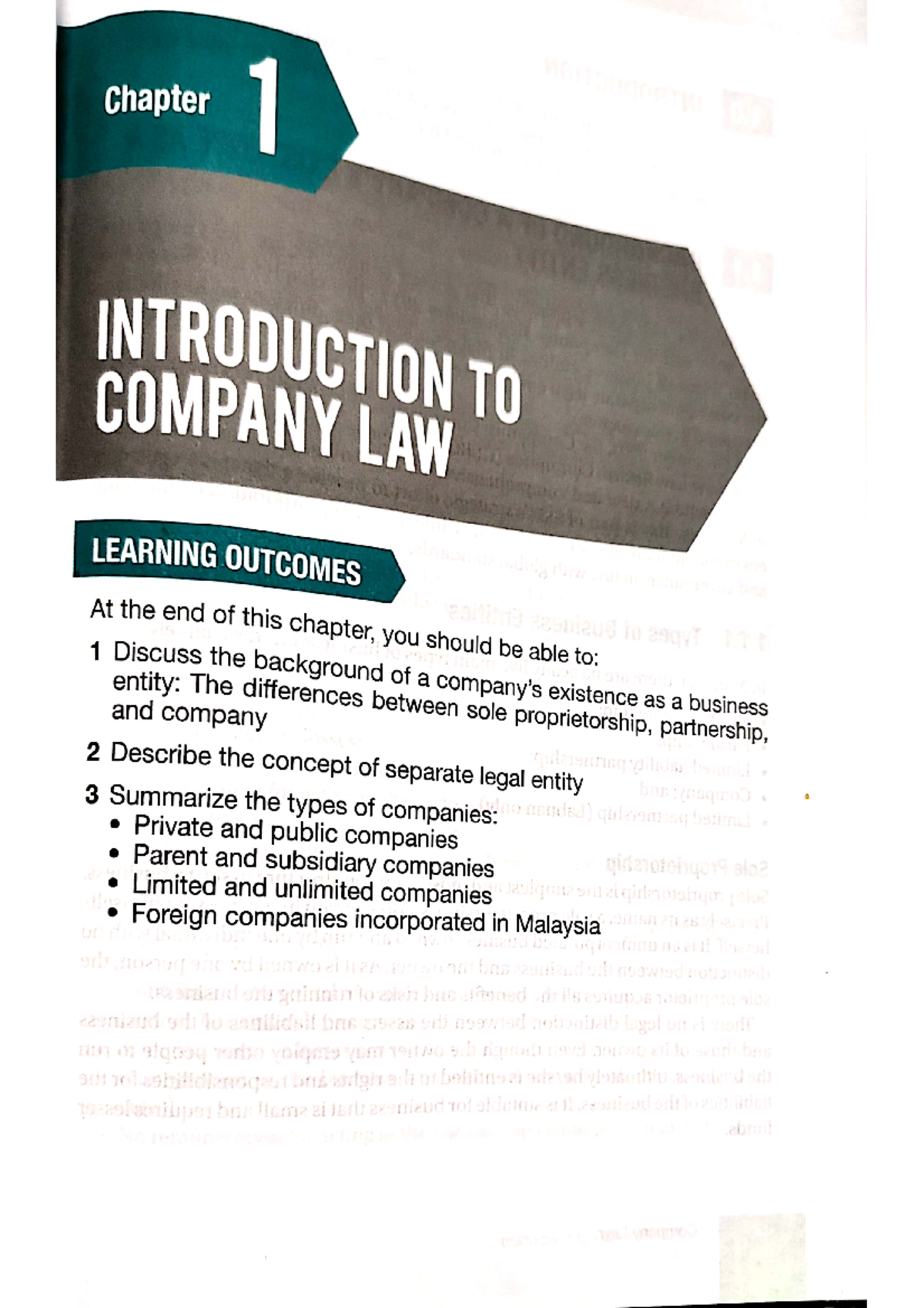 Chapter 1 Company Law - Corporate Law - Studocu