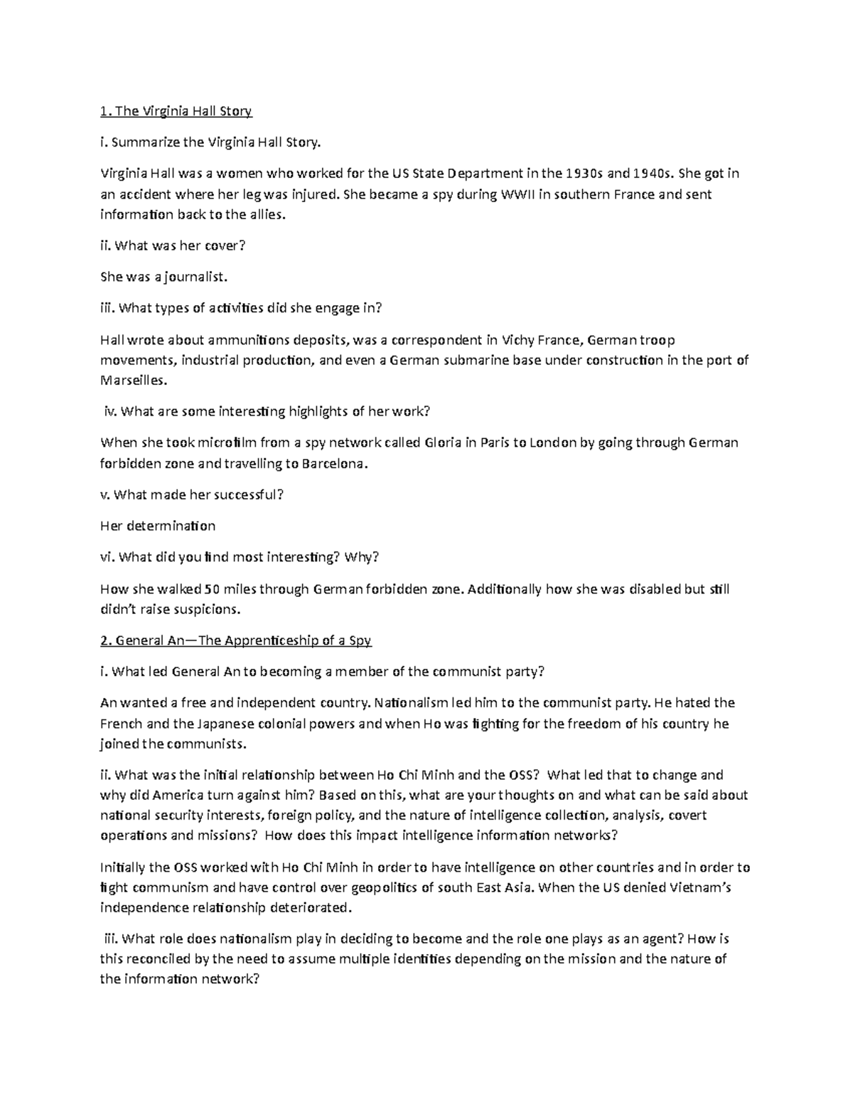 Virginia Hall Summarize the Virginia Hall Story. Virginia Hall was a