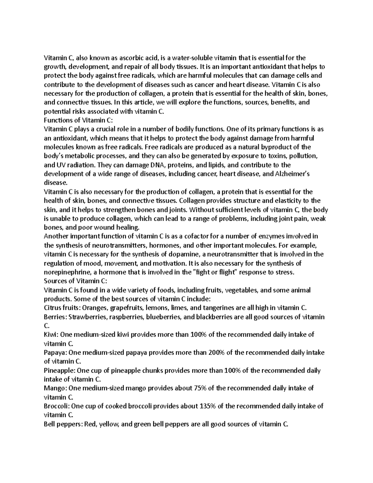 vitamin c benefits Vitamin C, also known as ascorbic acid, is a water