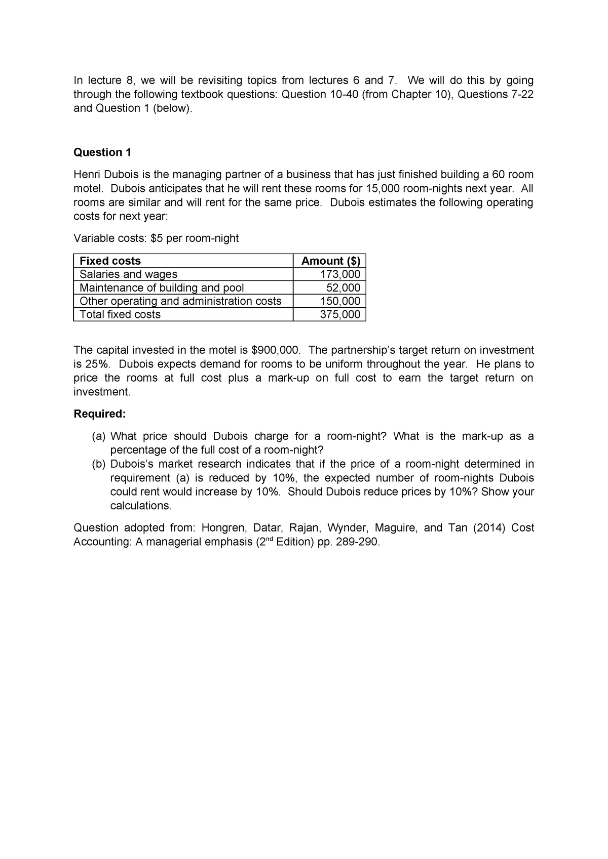 8 Revisiting Target Costing And Relevant Costing 1 Studocu