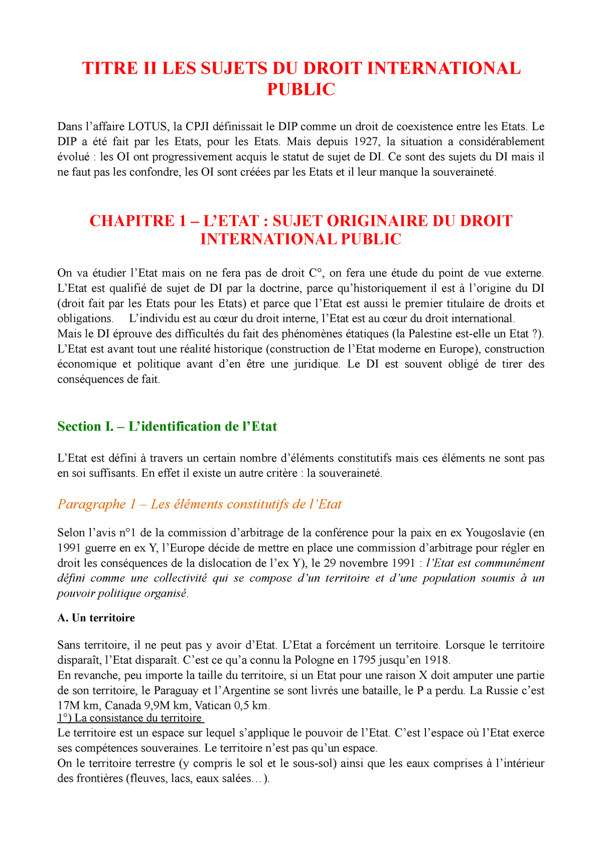 dissertation les sujets du droit international public