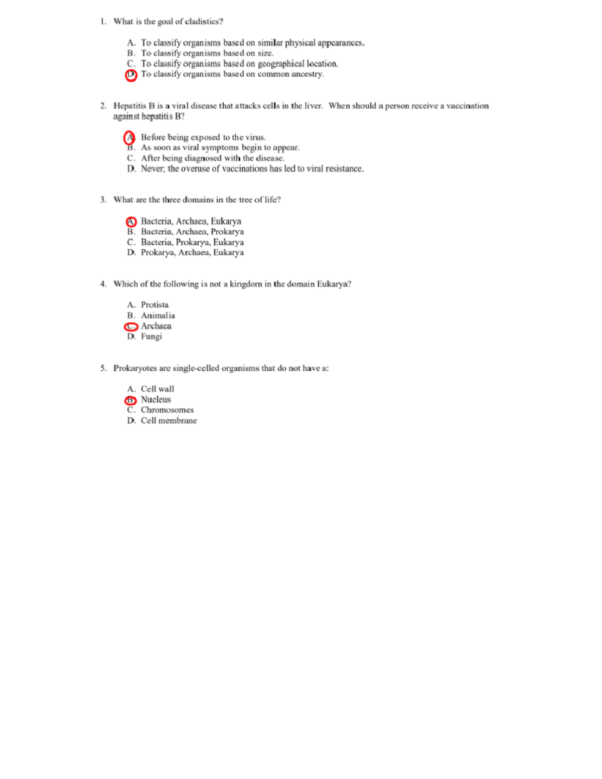 Biology B Credit 1 Quiz - Studocu