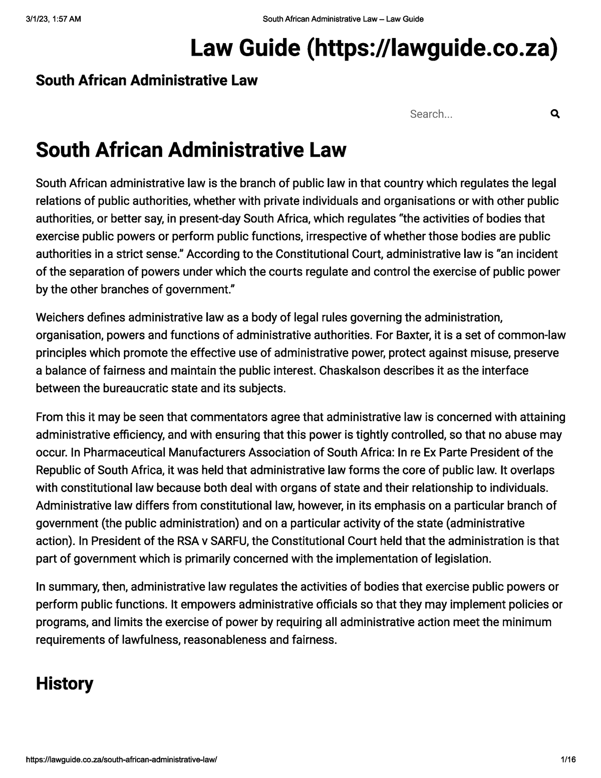 What Is A Law In South Africa