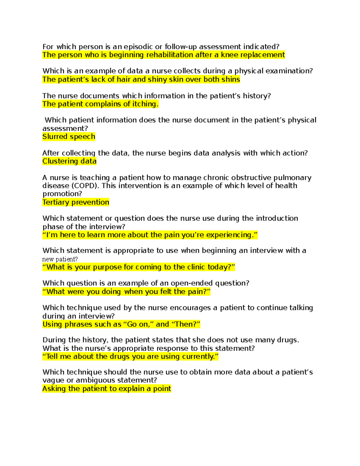 Ch1-8 - Assessment - For which person is an episodic or follow-up ...