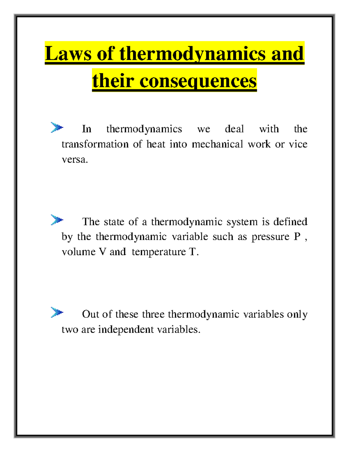 Chapter 5 Laws Of Thermodynamics Their Consequences Zeroth Law And