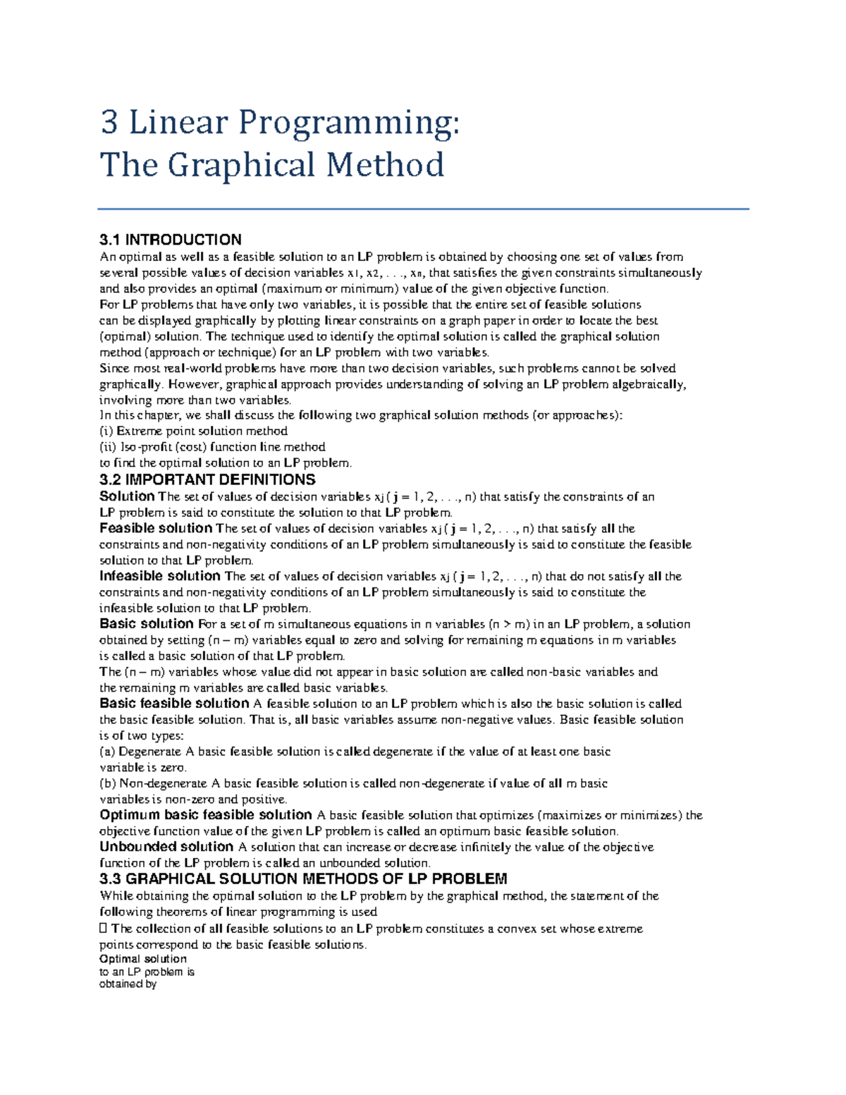 3 Linear Programming THE Graphical Method - 3 Linear Programming: The ...