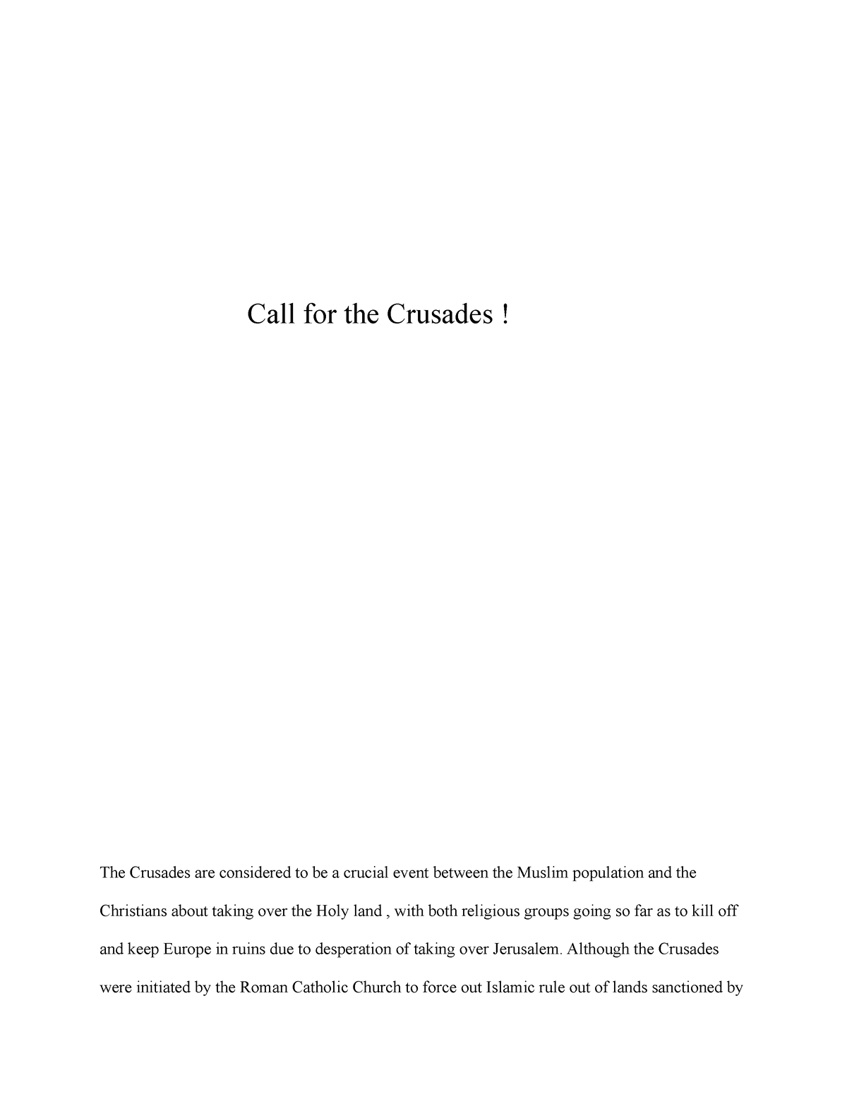 essay questions about crusades