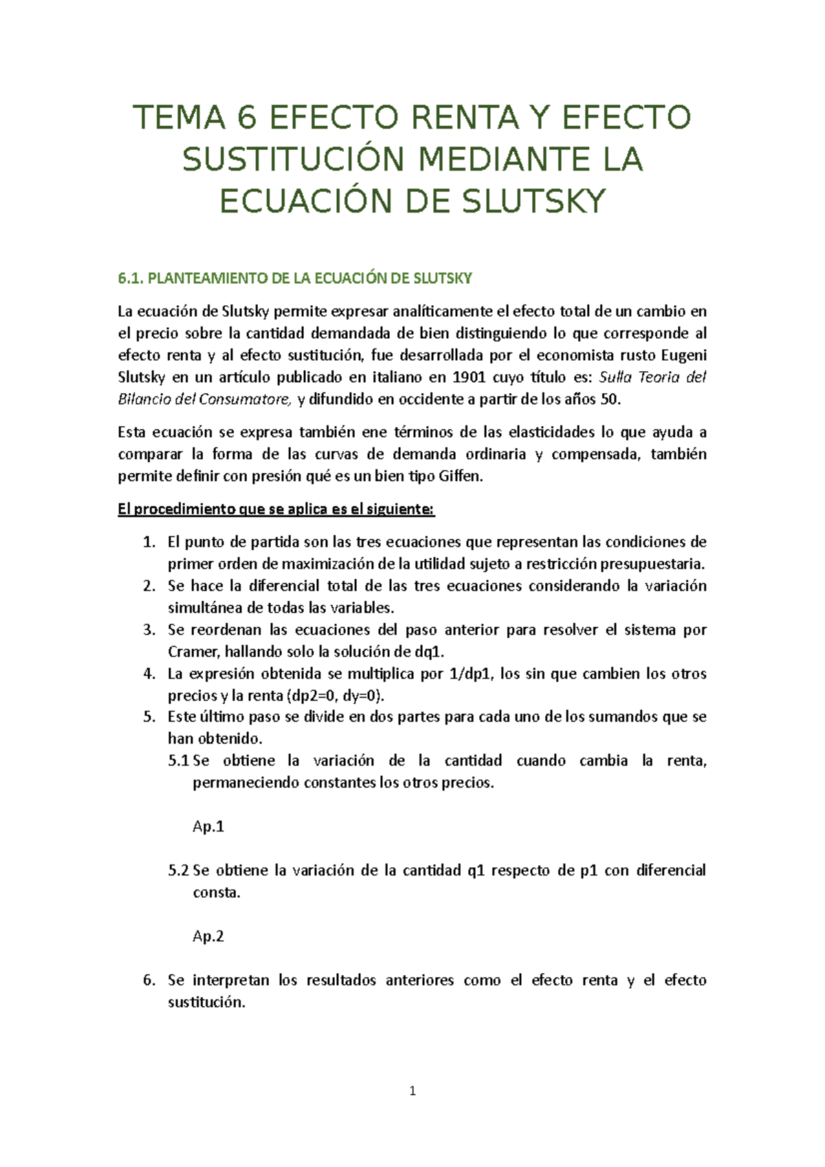 Tema 6- efecto renta y efecto sustitución mediante la ecuación de ...