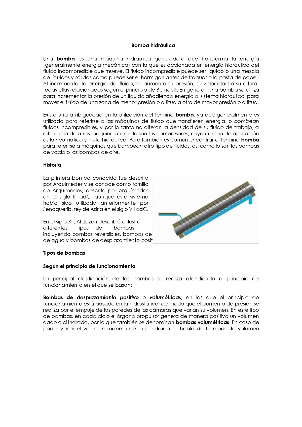 Lectura Bomba Hidráulica - Bomba Hidr·ulica Una Bomba Es Una M·quina ...