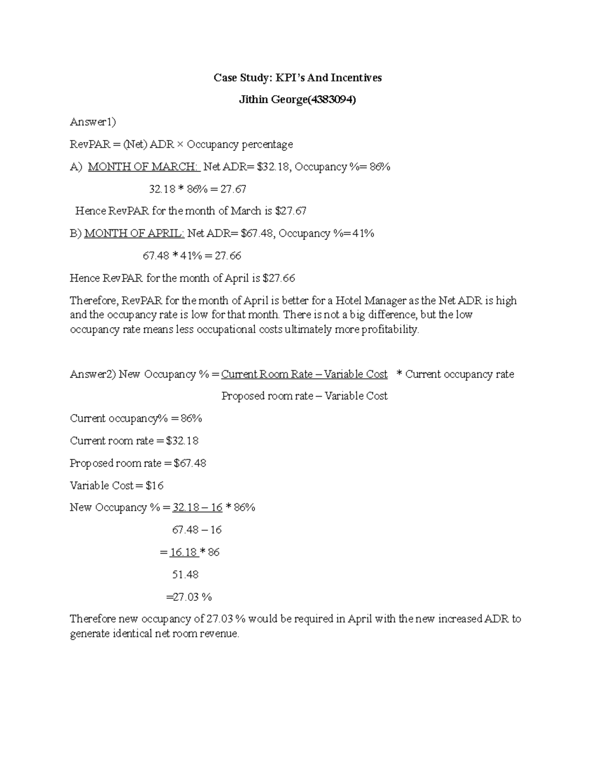 revenue management case study