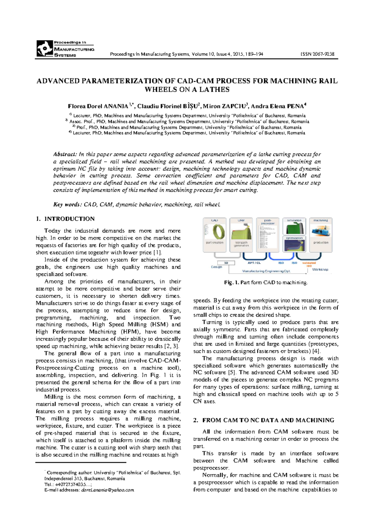 Advanced Parameterization OF CAD-CAM Process FOR Machining RAIL Wheels ...