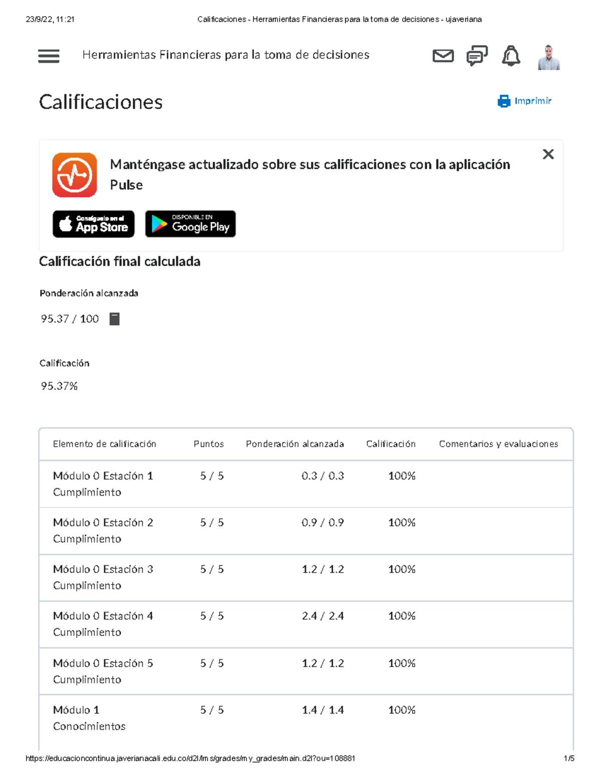 Calificaciones - Herramientas Financieras para la toma de decisiones ...