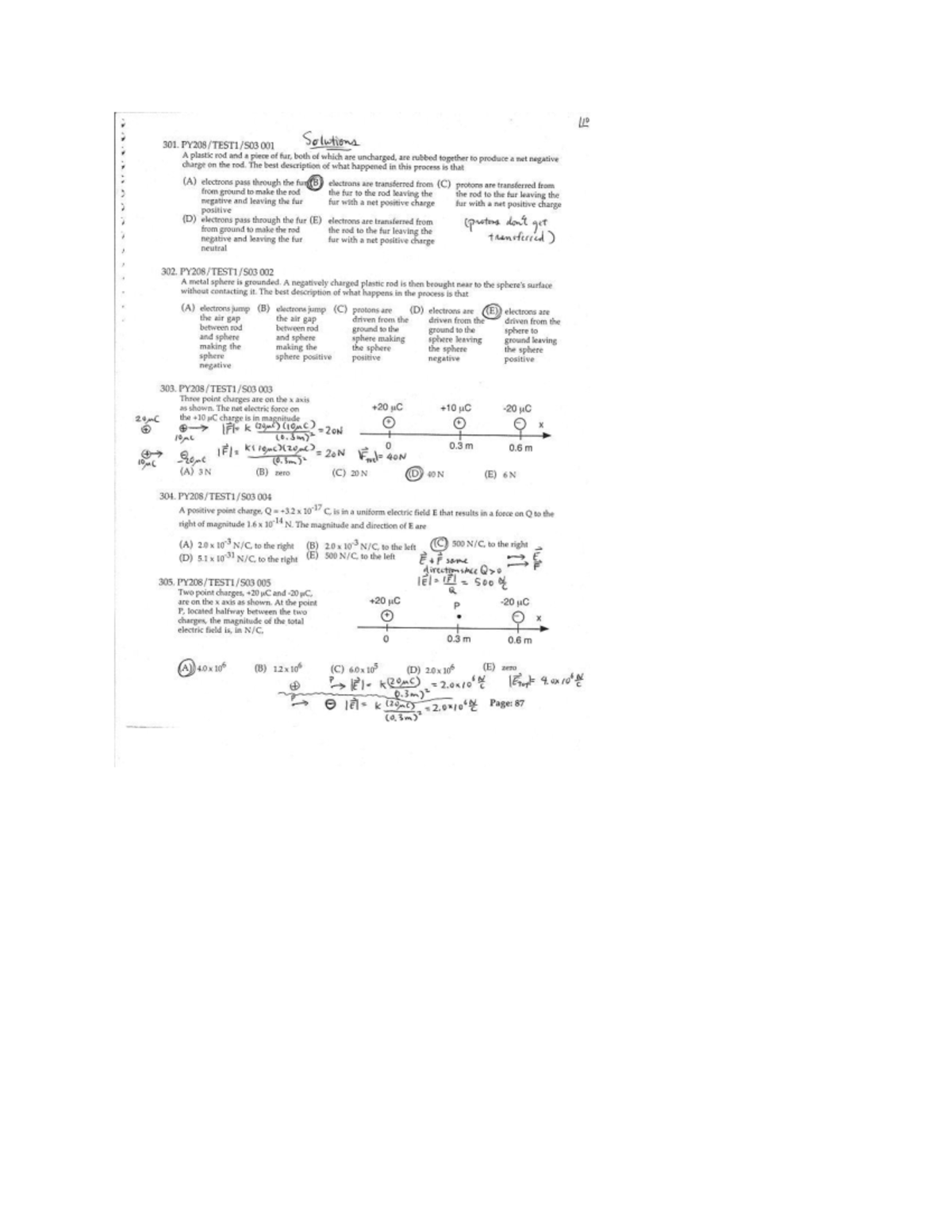 Sol Prac Test 1C - physics 2 practice test C for test 1 solutions - PY ...