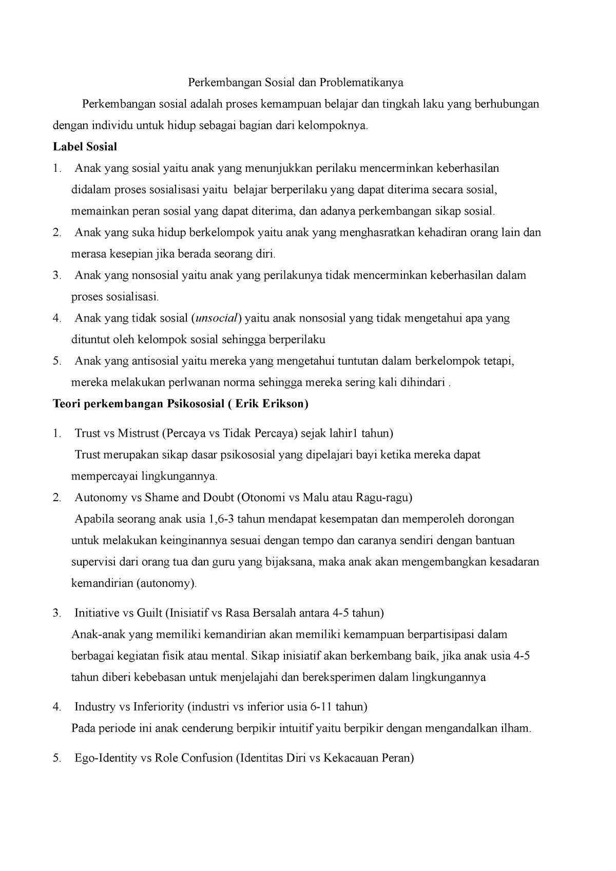 Perkembangan Sosial Dan Problematikanya - Perkembangan Sosial Dan ...