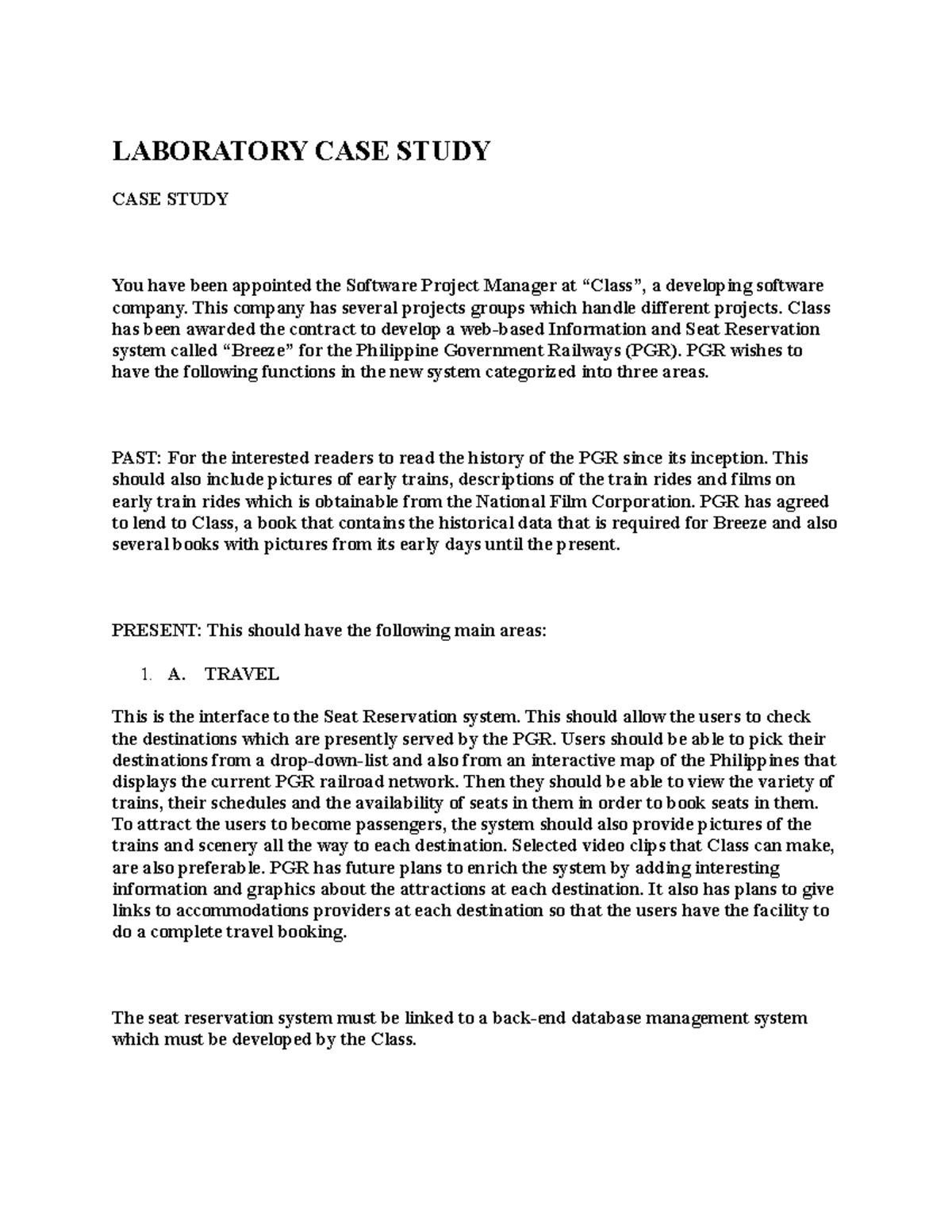 case study laboratory test