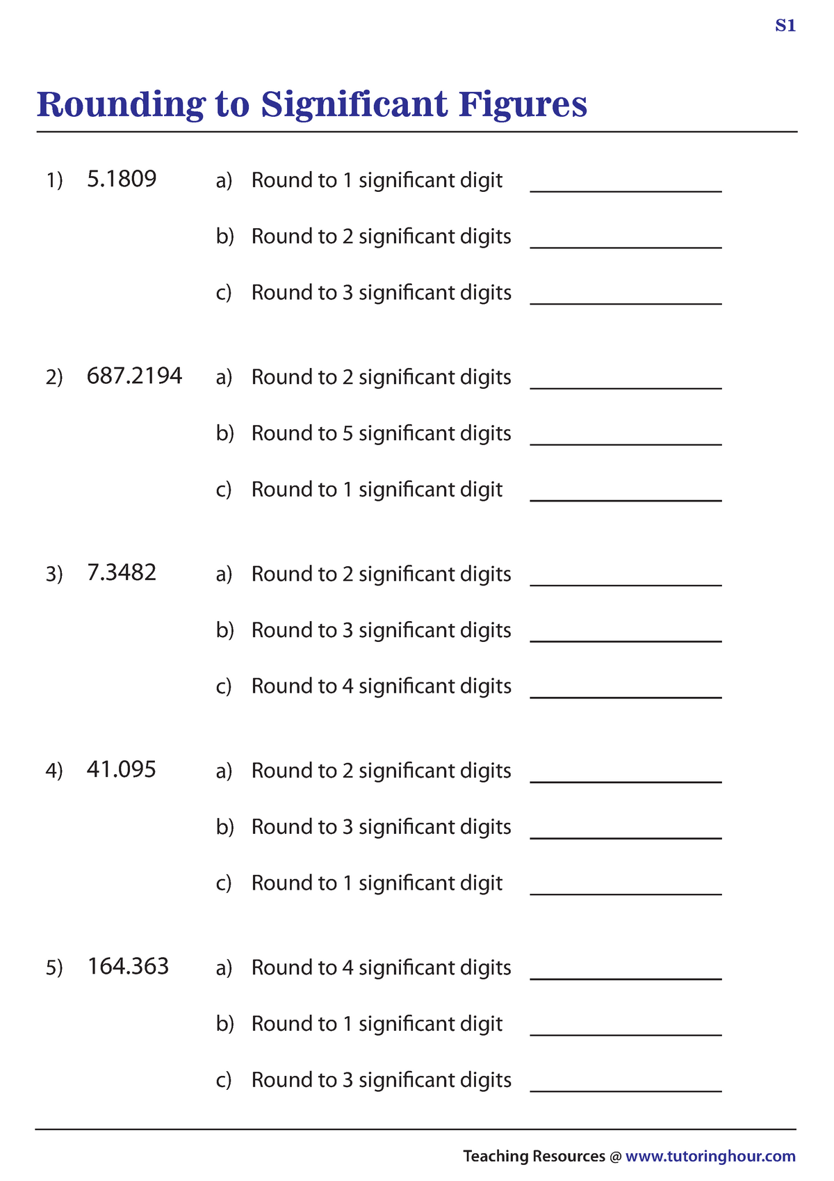 Worksheet#23 - very easy - Rounding to Significant Figures Teaching Within Significant Figures Worksheet Chemistry