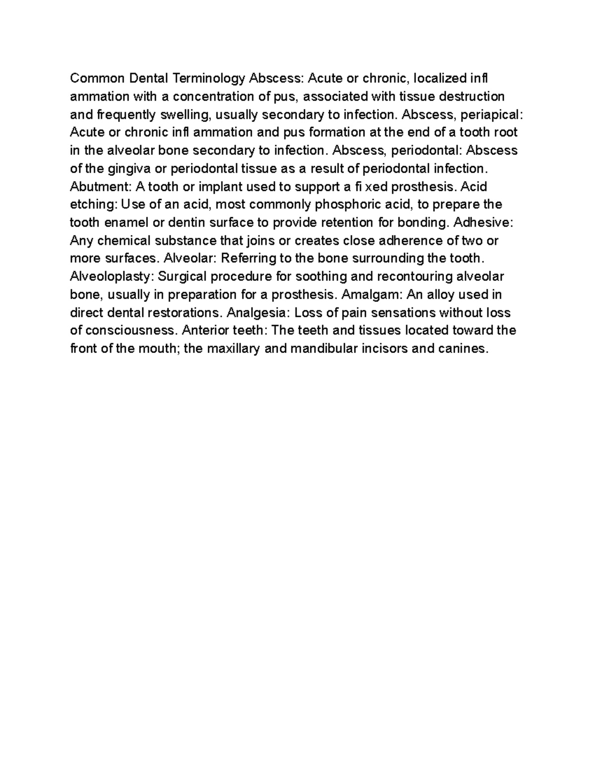 Untitled document 20230423T132923 Common Dental Terminology