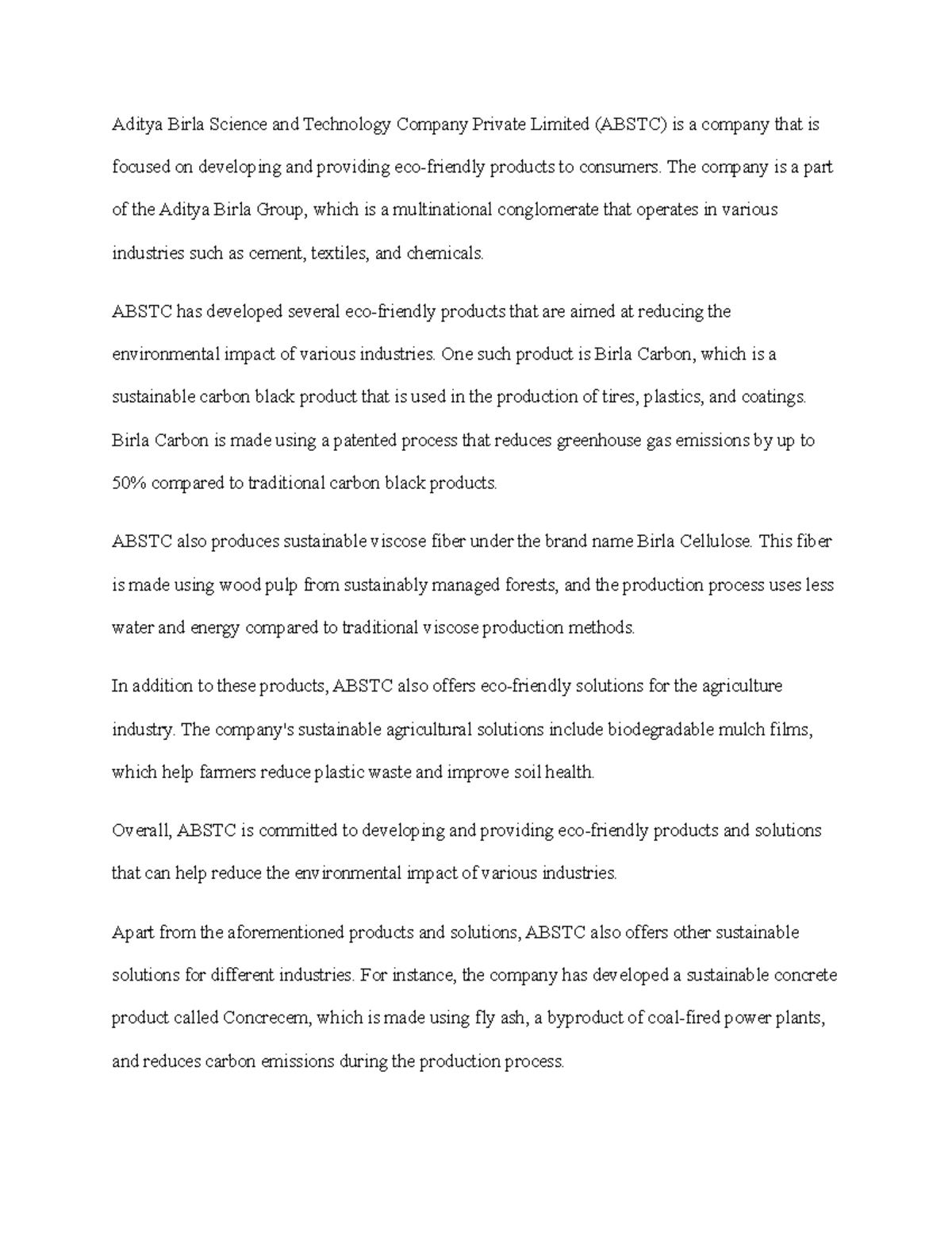 26 - Aditya birla group as Tech - Aditya Birla Science and Technology ...