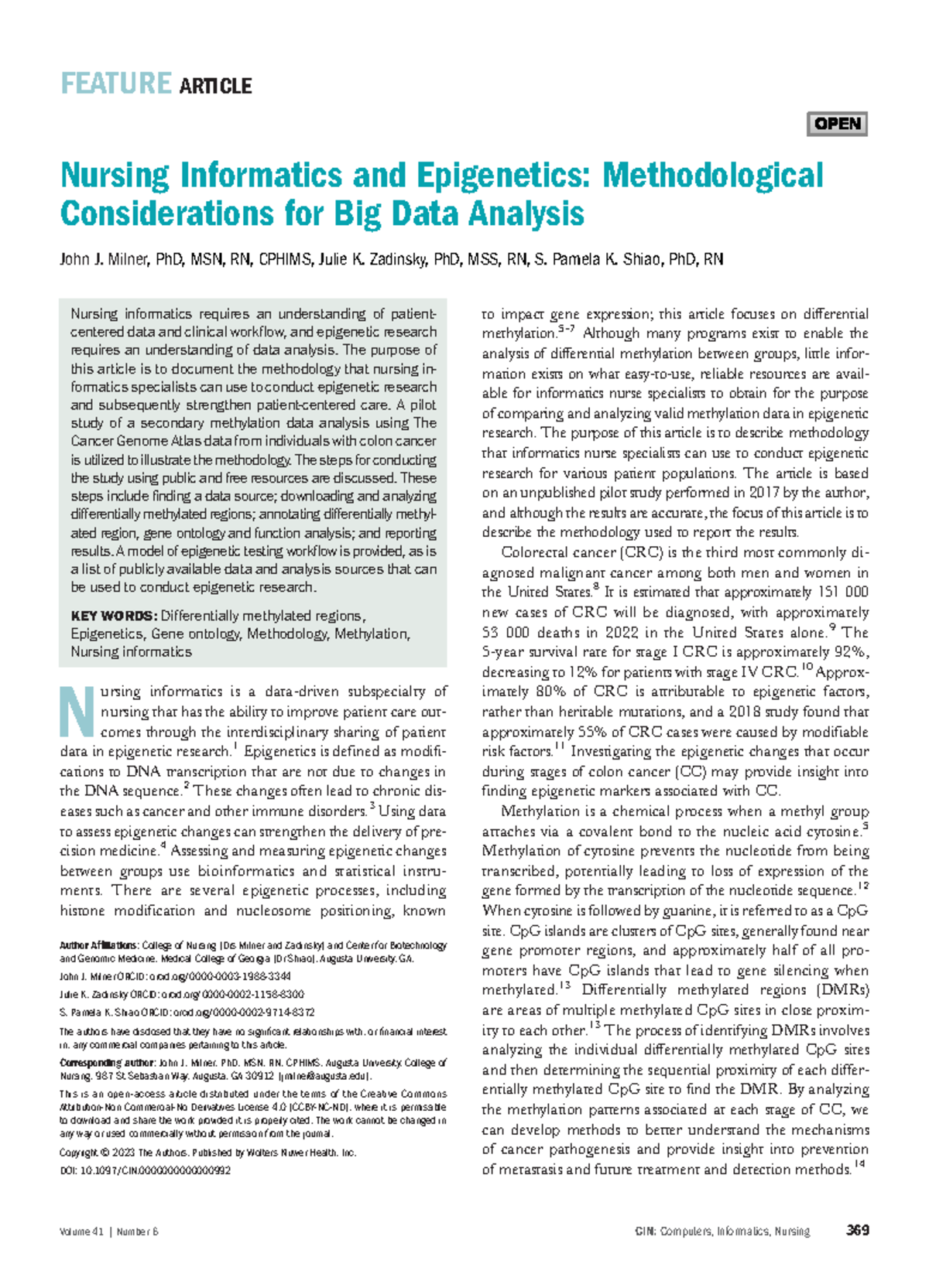 Cin41369 Nursing Informatics and Methodological