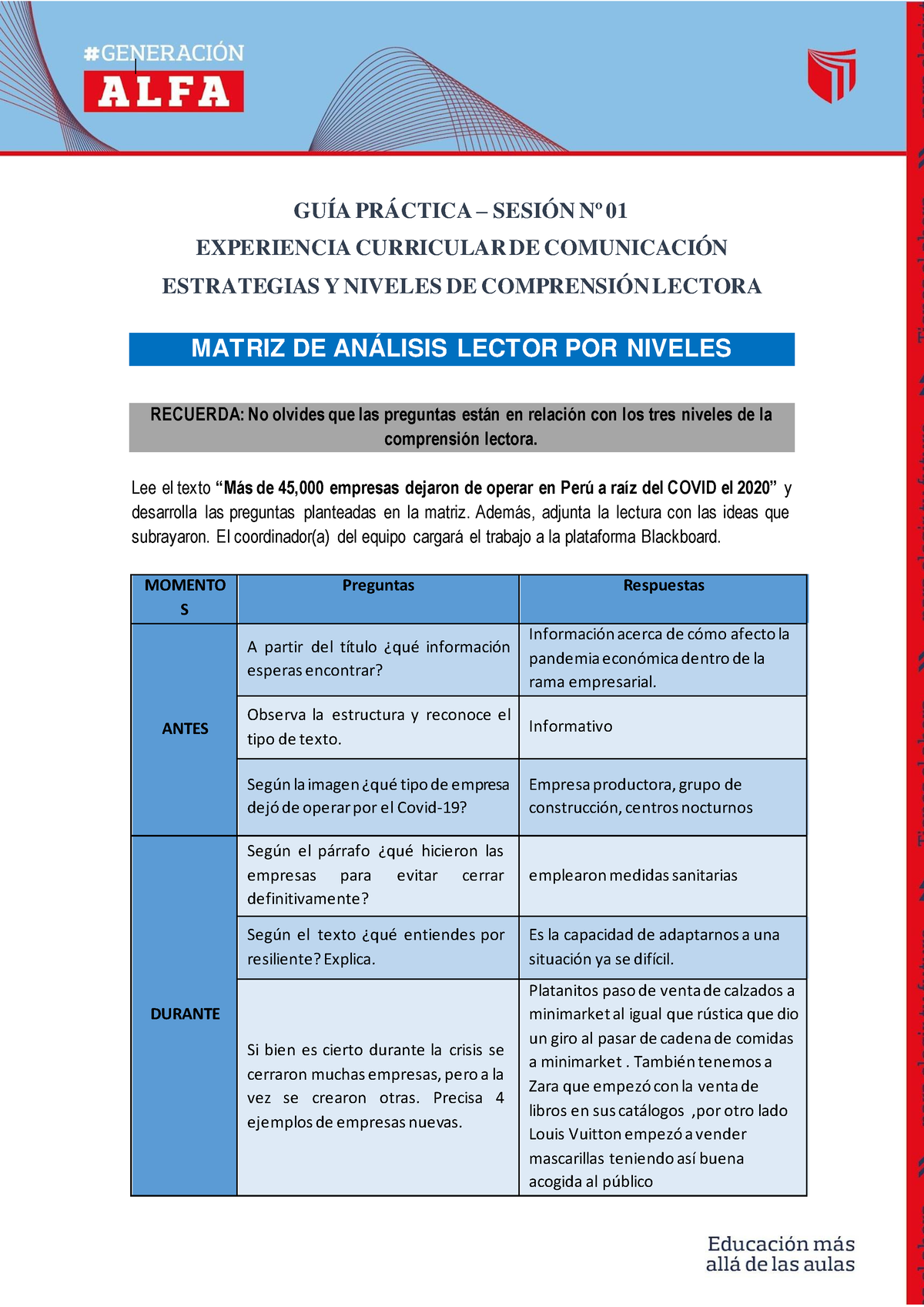 Matriz+DE+ Análisis+ Lector+-+ Primera+ Lectura - | GUÍA PRÁCTICA ...