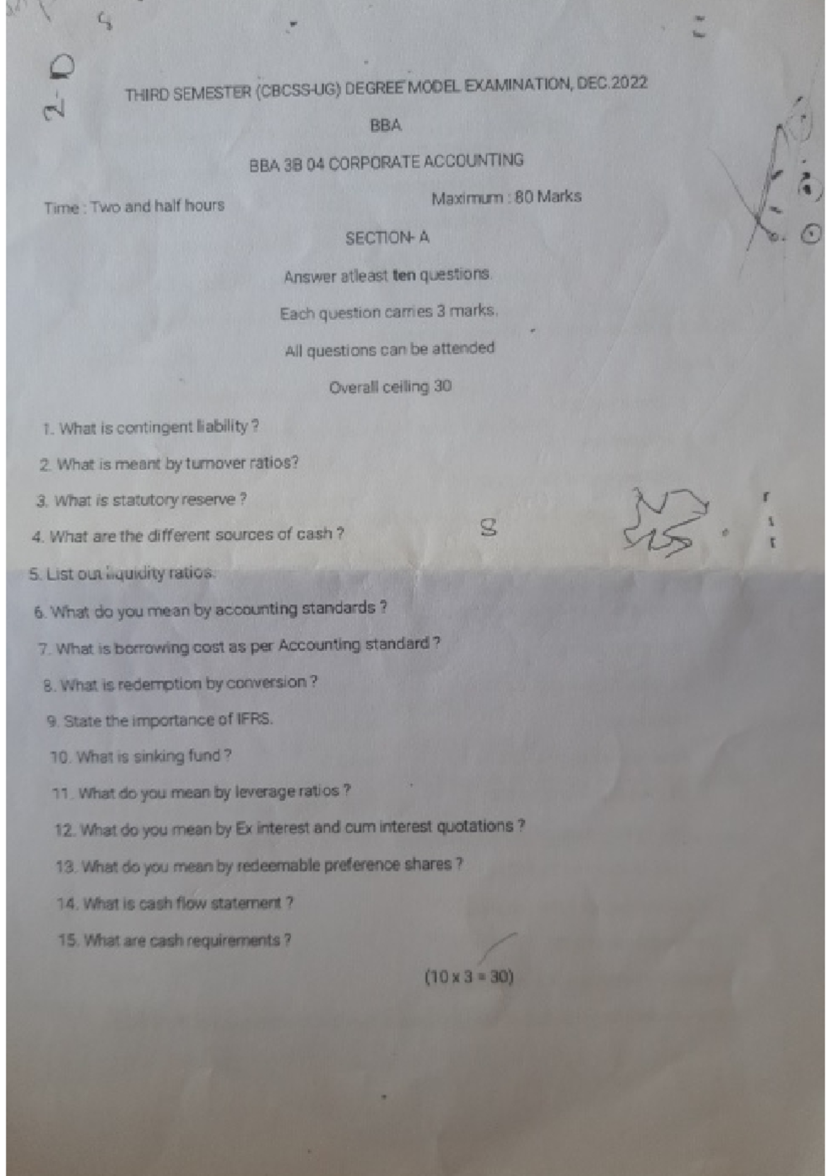 business research methods question paper bba