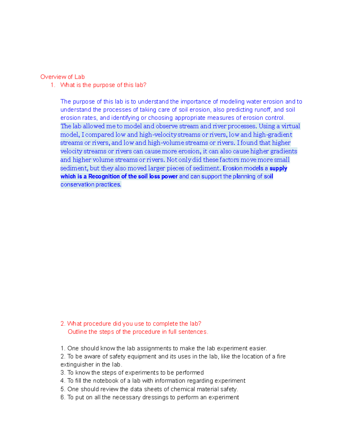 Lab Modeling Water Erosion Gesellschaftslehre Studocu