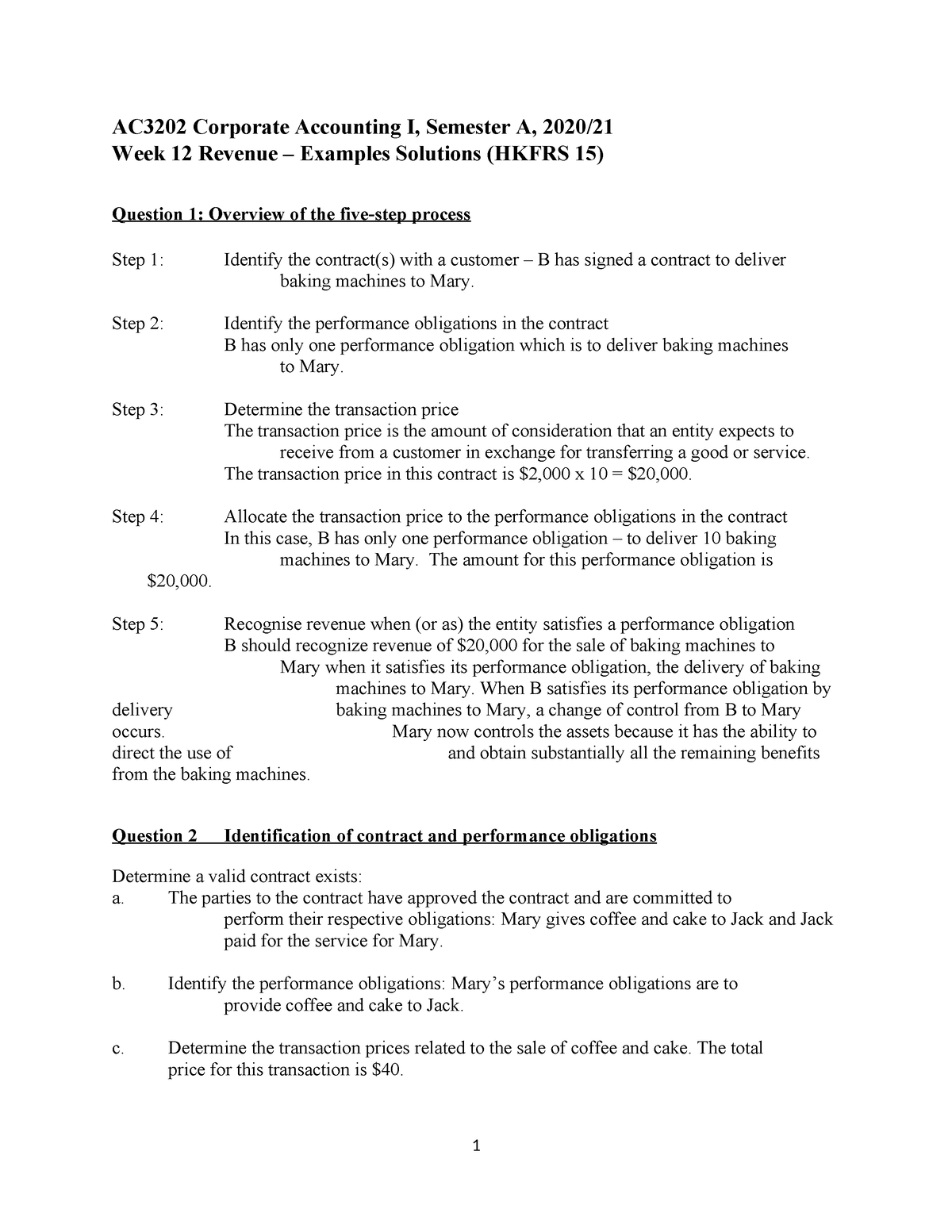 Week 12 Examples (Solutions) - AC3202 Corporate Accounting I, Semester ...