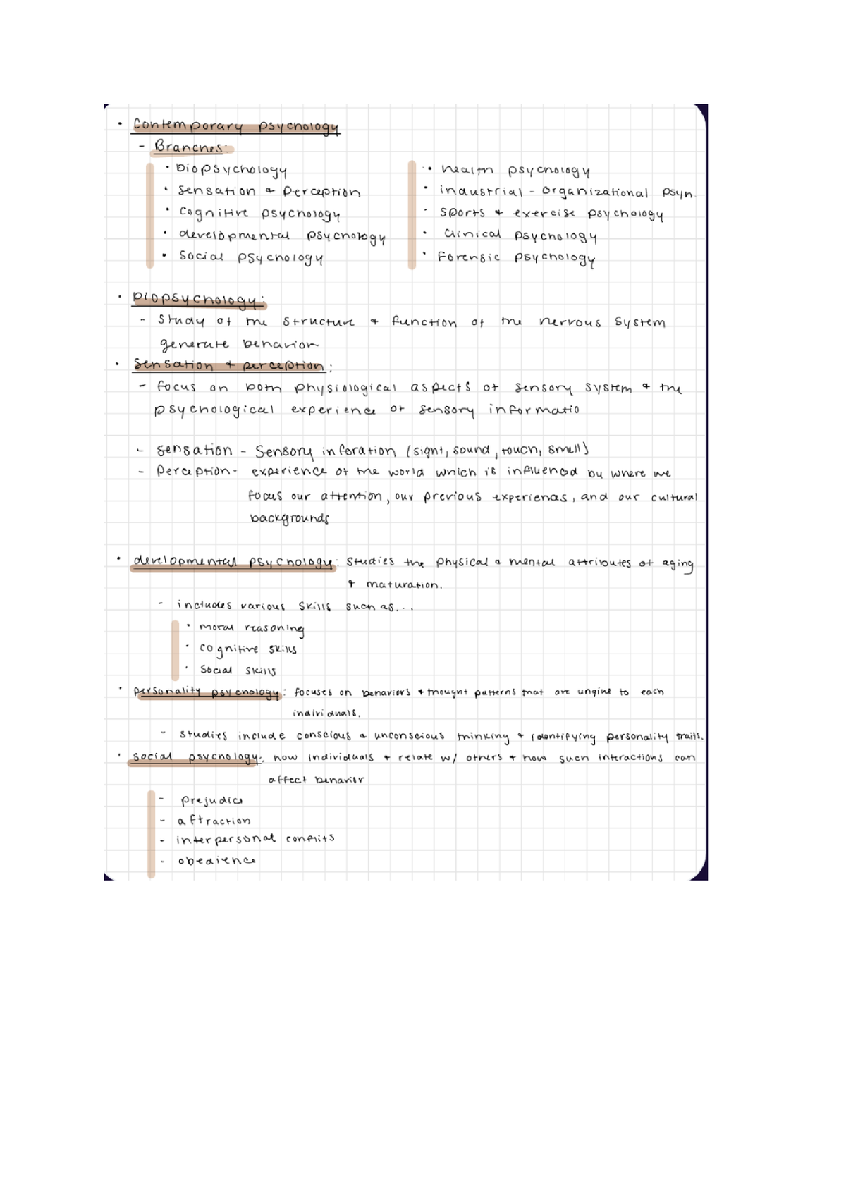 Psychology-10 - Notes - PSYC101 - Studocu