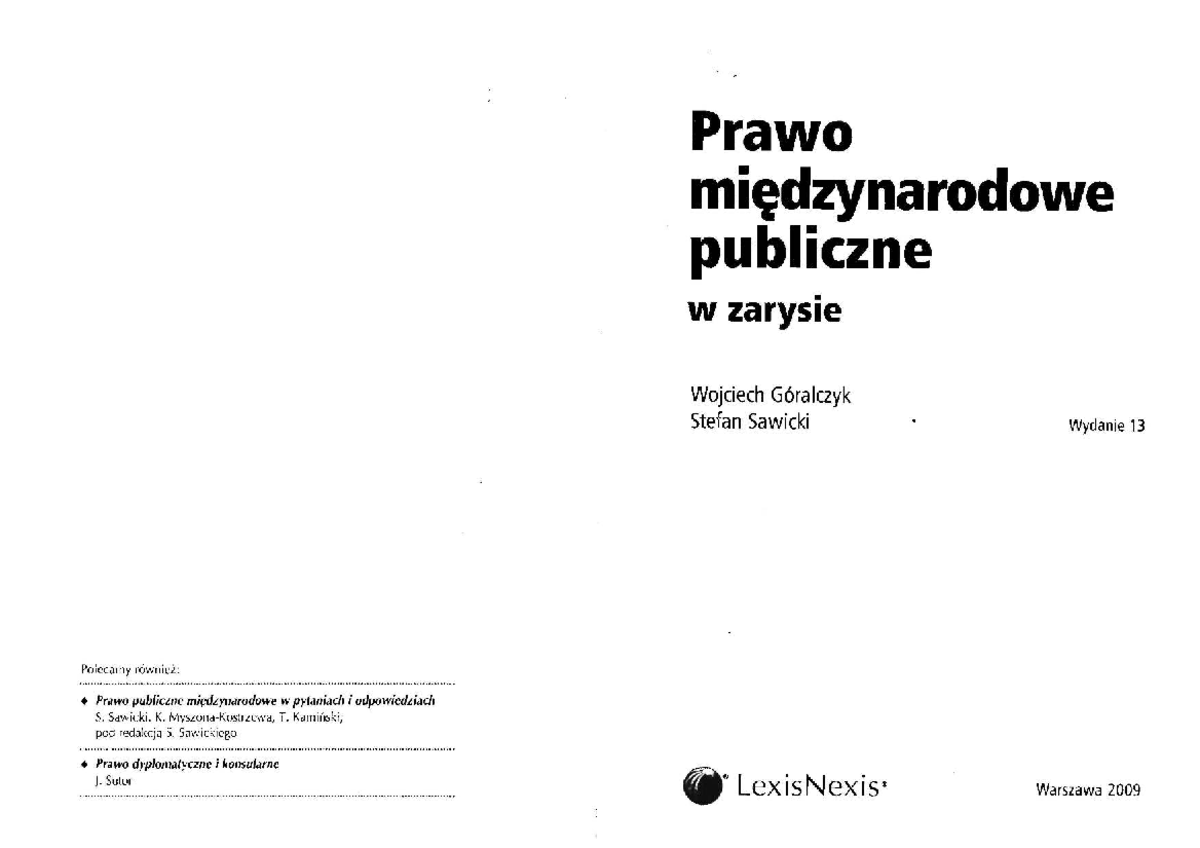 Prawo Publiczne Miedzynarodowe Goralczyk Sawicki - Prawo Międzynarodowe ...