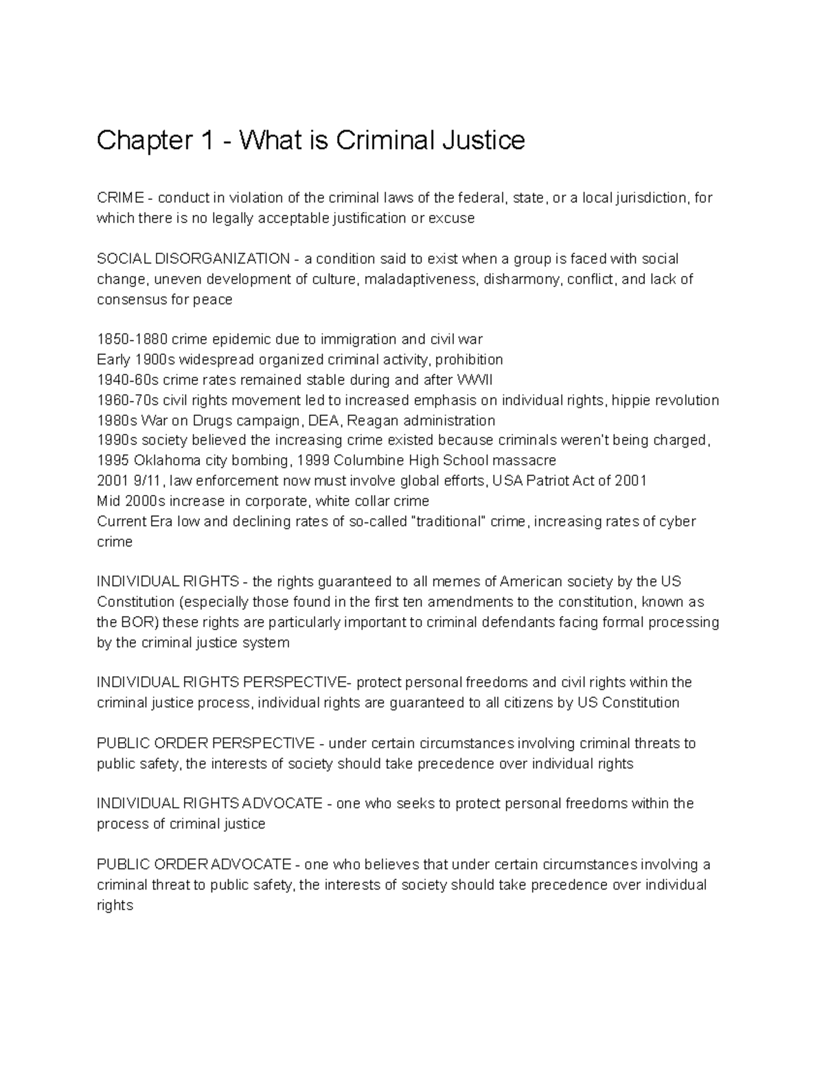 Criminal Justice 101 Notes Ch 1-4 - Chapter 1 - What Is Criminal ...