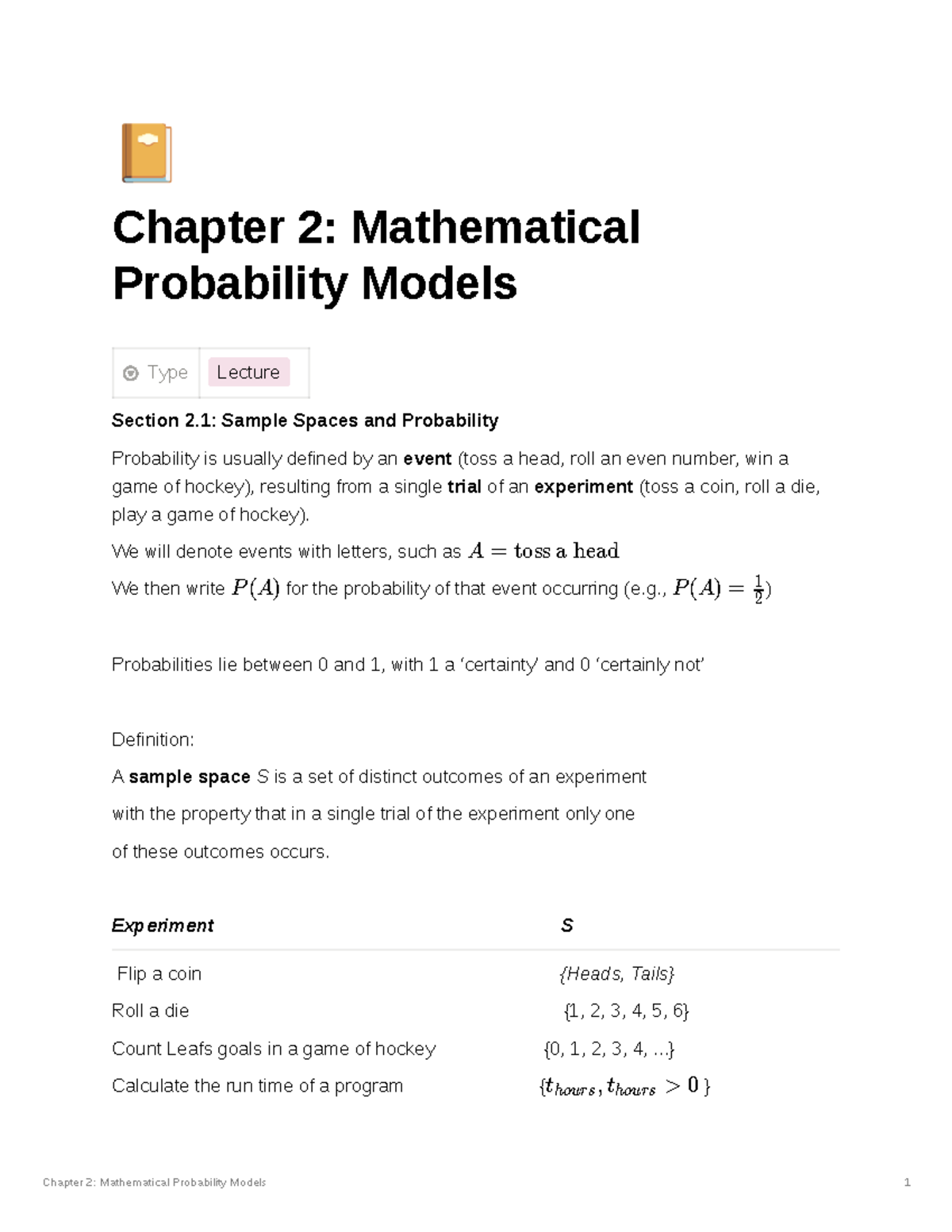 Chapter 2 Mathematical Probability Models - 📔 Chapter 2: Mathematical ...