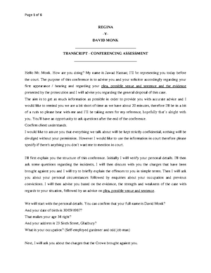 Conferencing Outline - BAIL - IN THE NORTH SOMERSET MAGISTRATES’ COURT ...