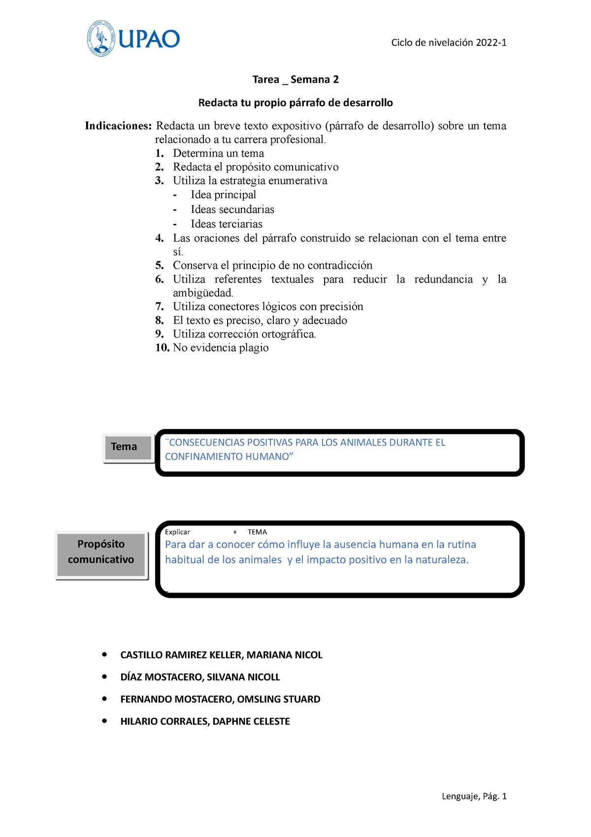 Texto Expositivo G3 - Mapa - Ciclo De Nivelación 2022- Tarea _ Semana 2 ...