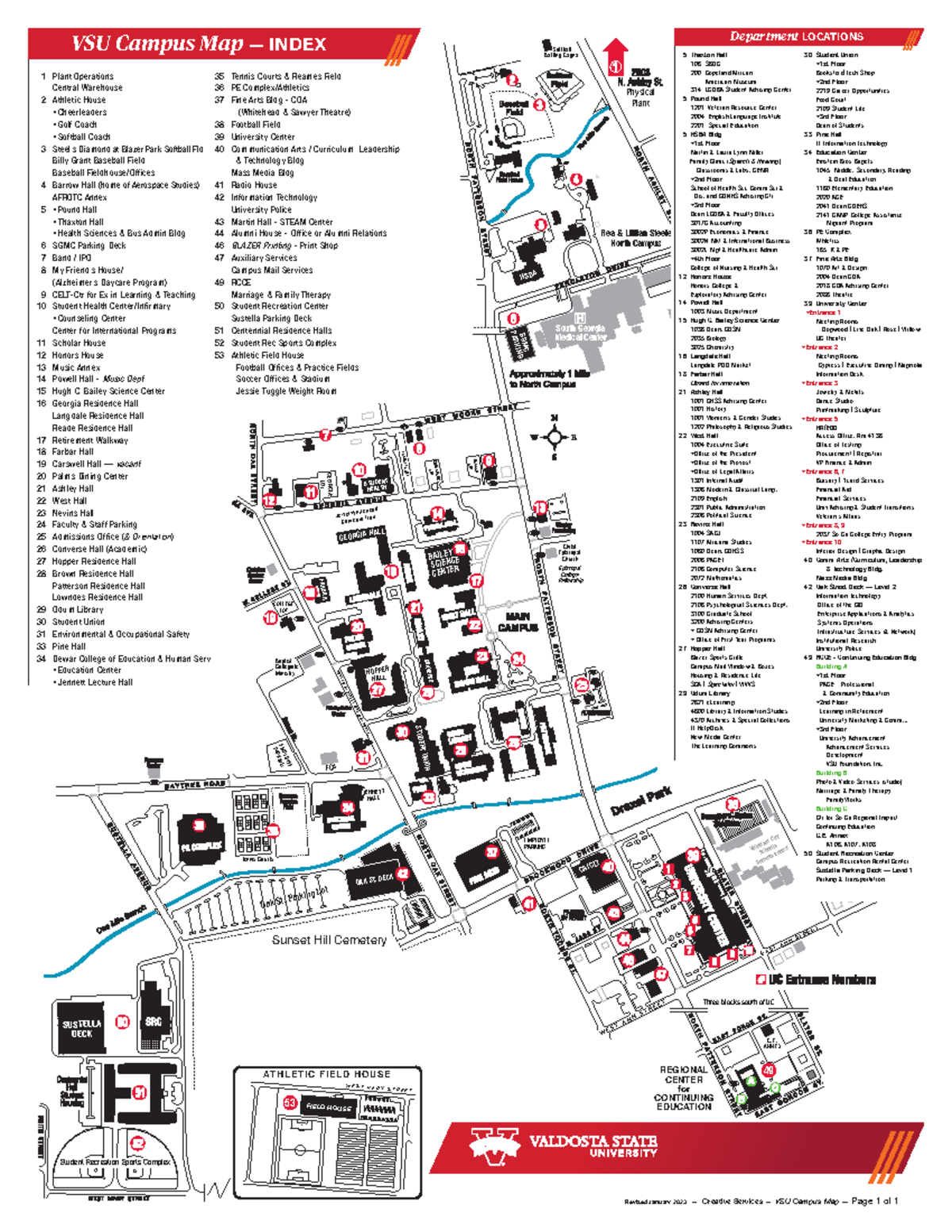 VSU Campus Map - BAILEYSCIENCE CENTER Rea & Lillian Steele North Campus ...