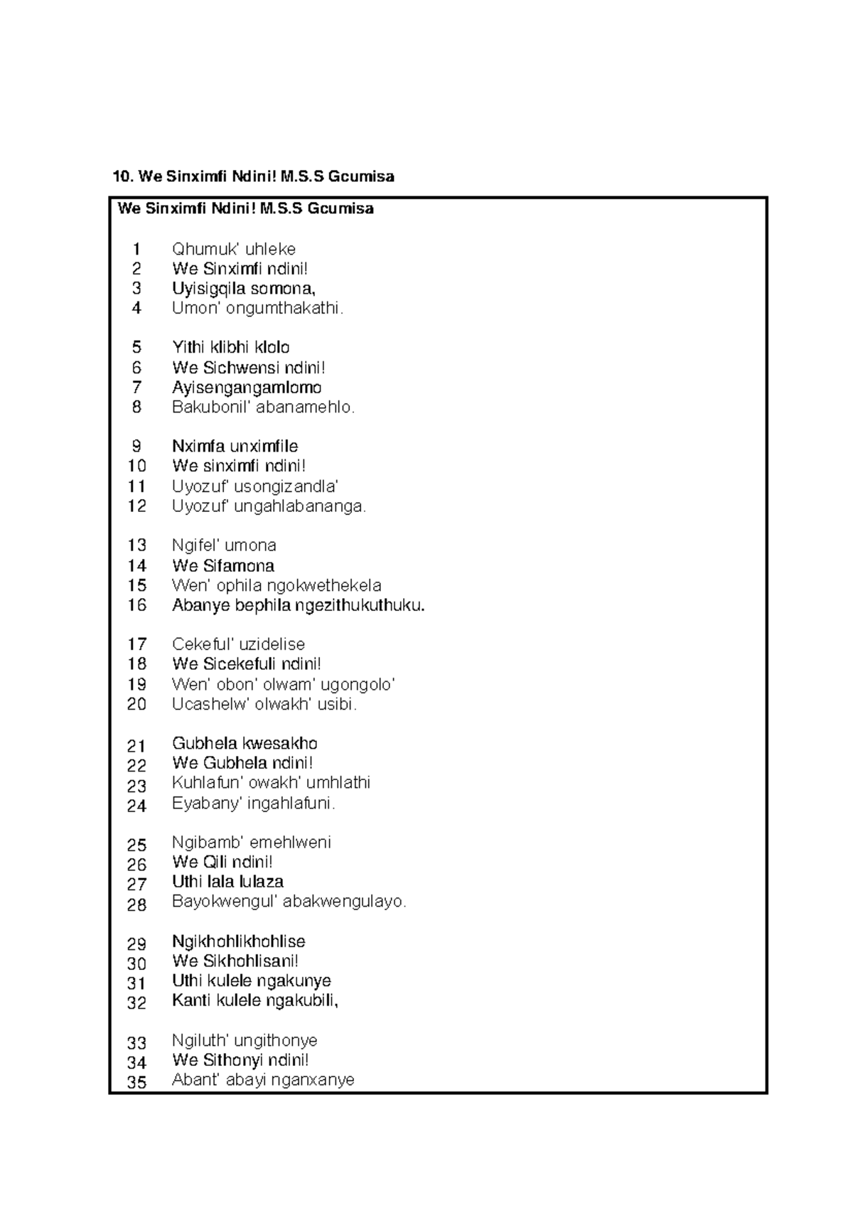 10. We Sinximfi Ndini M.S.S Gcumisa-1-1-2 - 10. We Sinximfi Ndini! M.S ...